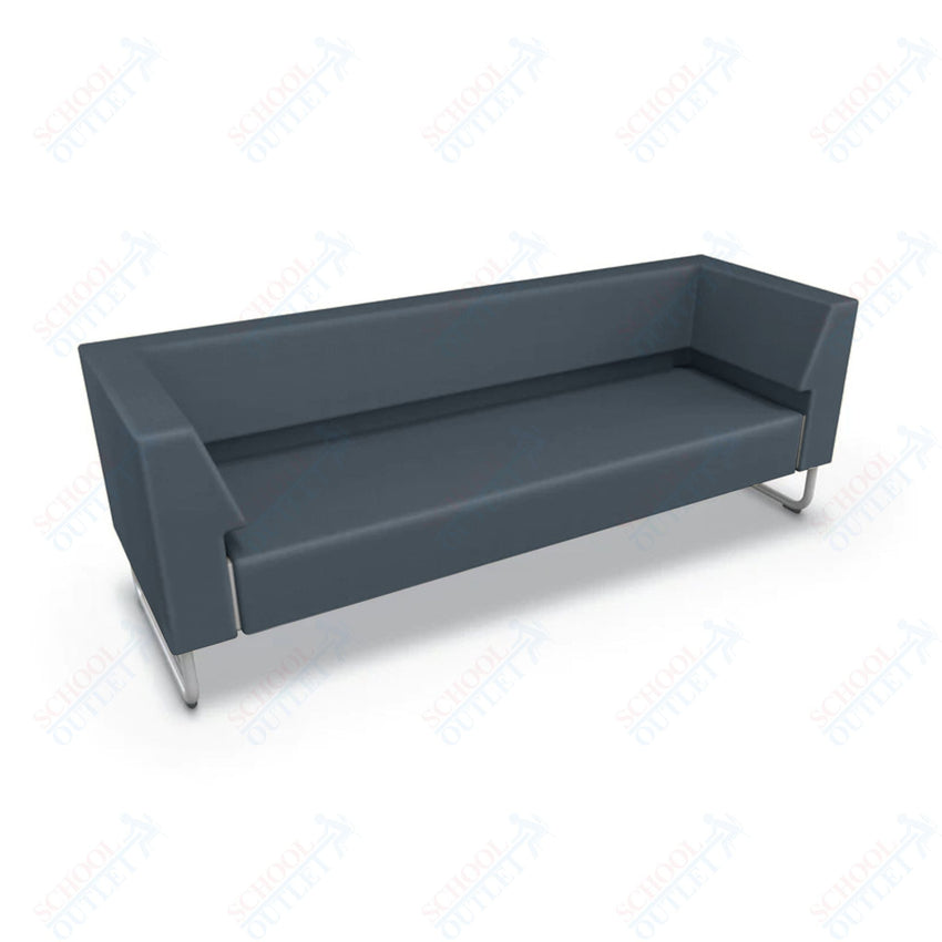 Mooreco Akt Soft Seating Lounge Sofa - Both Arms - Grade 02 Fabric and Powder Coated Sled Legs - SchoolOutlet