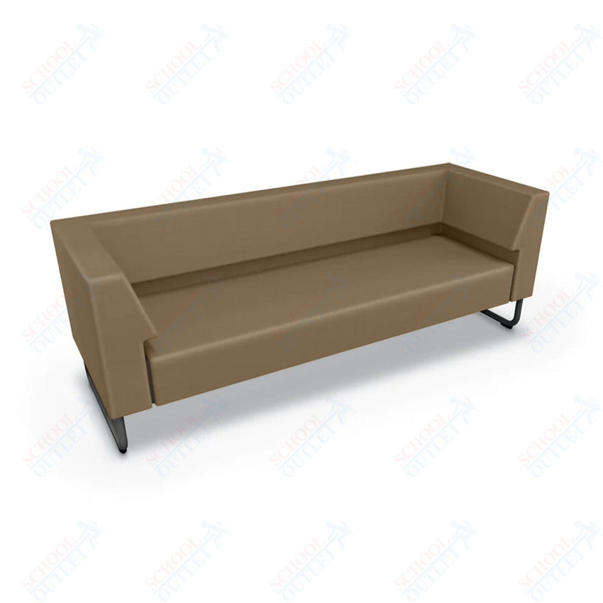 Mooreco Akt Soft Seating Lounge Sofa - Both Arms - Grade 02 Fabric and Powder Coated Sled Legs - SchoolOutlet