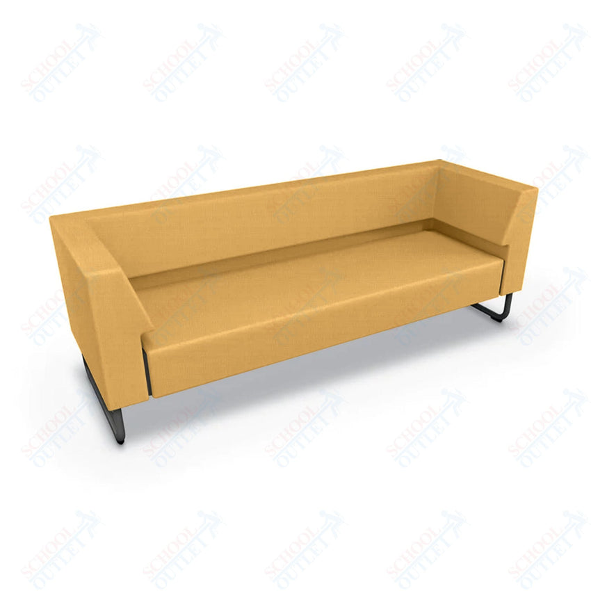 Mooreco Akt Soft Seating Lounge Sofa - Both Arms - Grade 02 Fabric and Powder Coated Sled Legs - SchoolOutlet