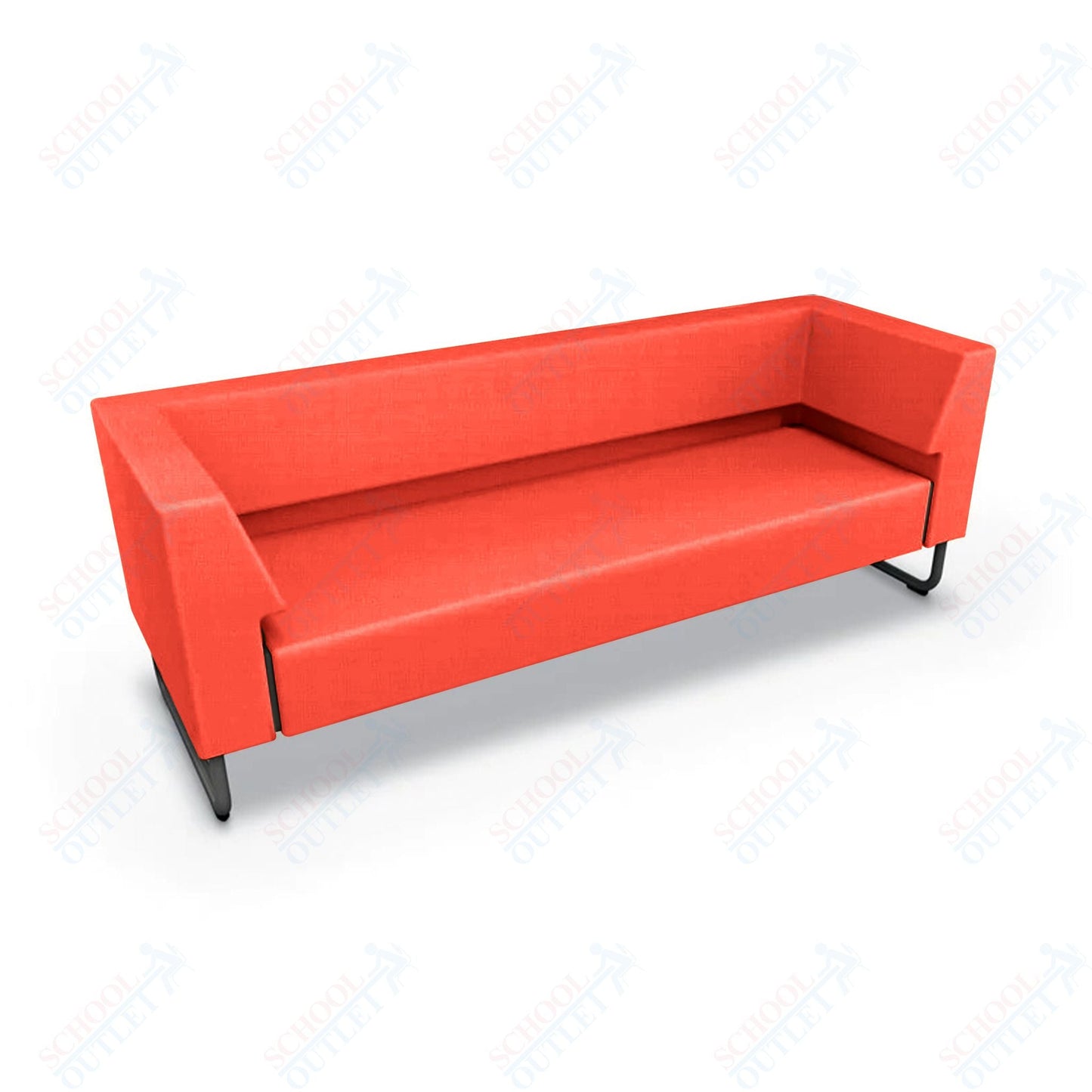 Mooreco Akt Soft Seating Lounge Sofa - Both Arms - Grade 02 Fabric and Powder Coated Sled Legs - SchoolOutlet