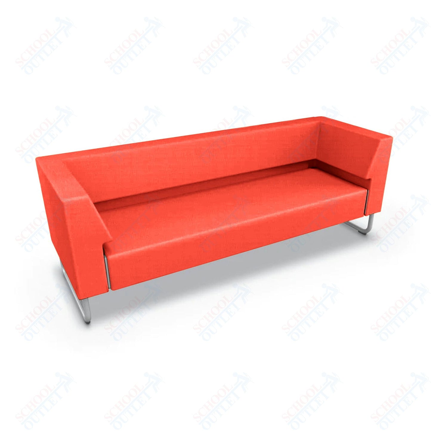 Mooreco Akt Soft Seating Lounge Sofa - Both Arms - Grade 02 Fabric and Powder Coated Sled Legs - SchoolOutlet