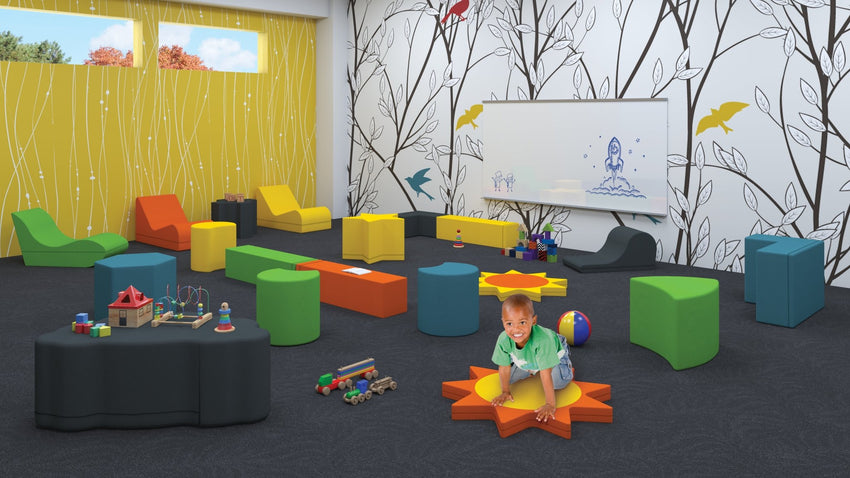 Constellations All Foam Soft Seating, Cool Cloud Shaped Ottoman or Floor Pad by MooreCo - SchoolOutlet