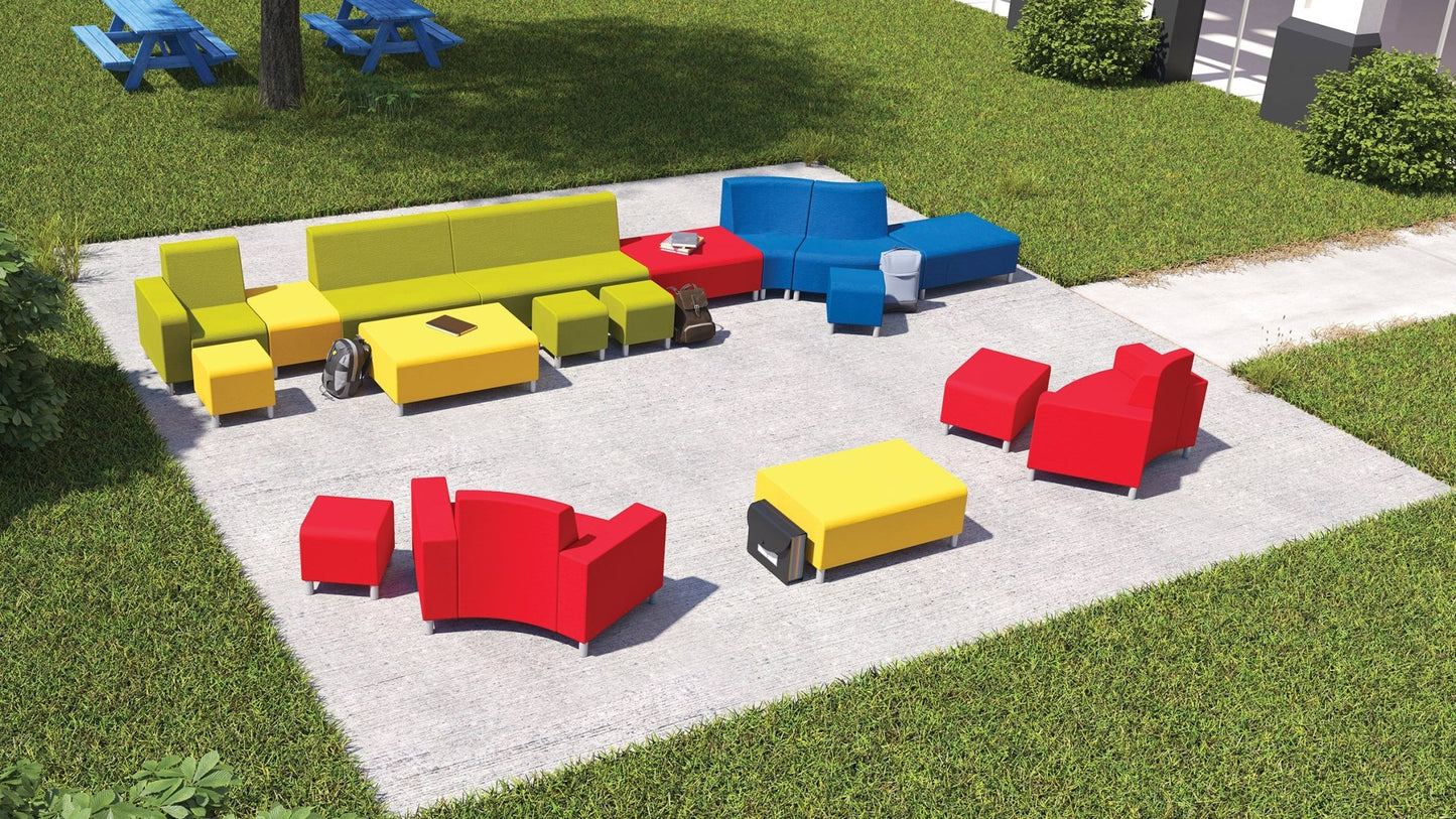Mooreco Phoeby Outdoor Soft Seating - Outside Curve Chair Both Arms - 18" Seat Height (PBA3B1L) - SchoolOutlet