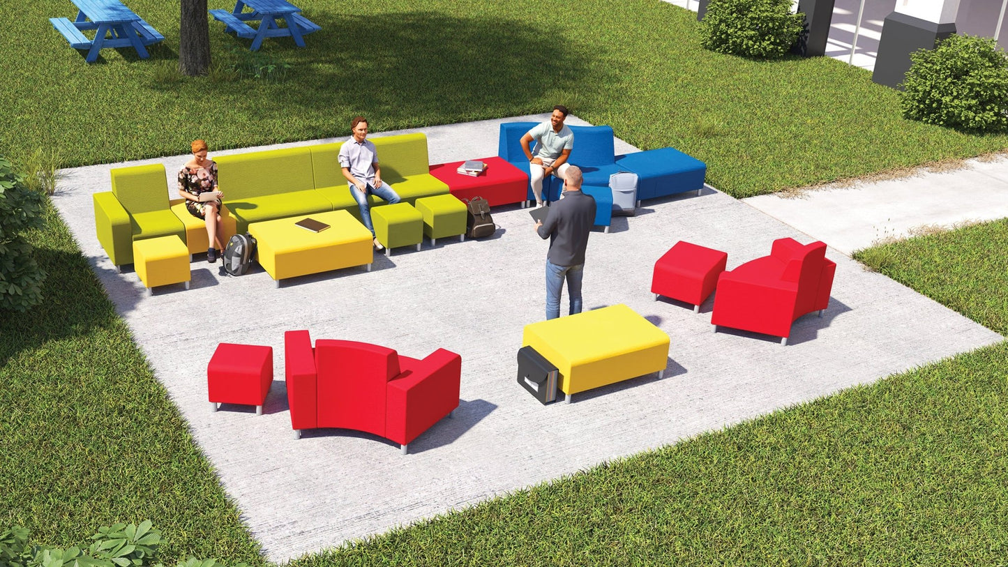 Mooreco Phoeby Outdoor Soft Seating - Outside Curve Chair Both Arms - 18" Seat Height (PBA3B1L) - SchoolOutlet