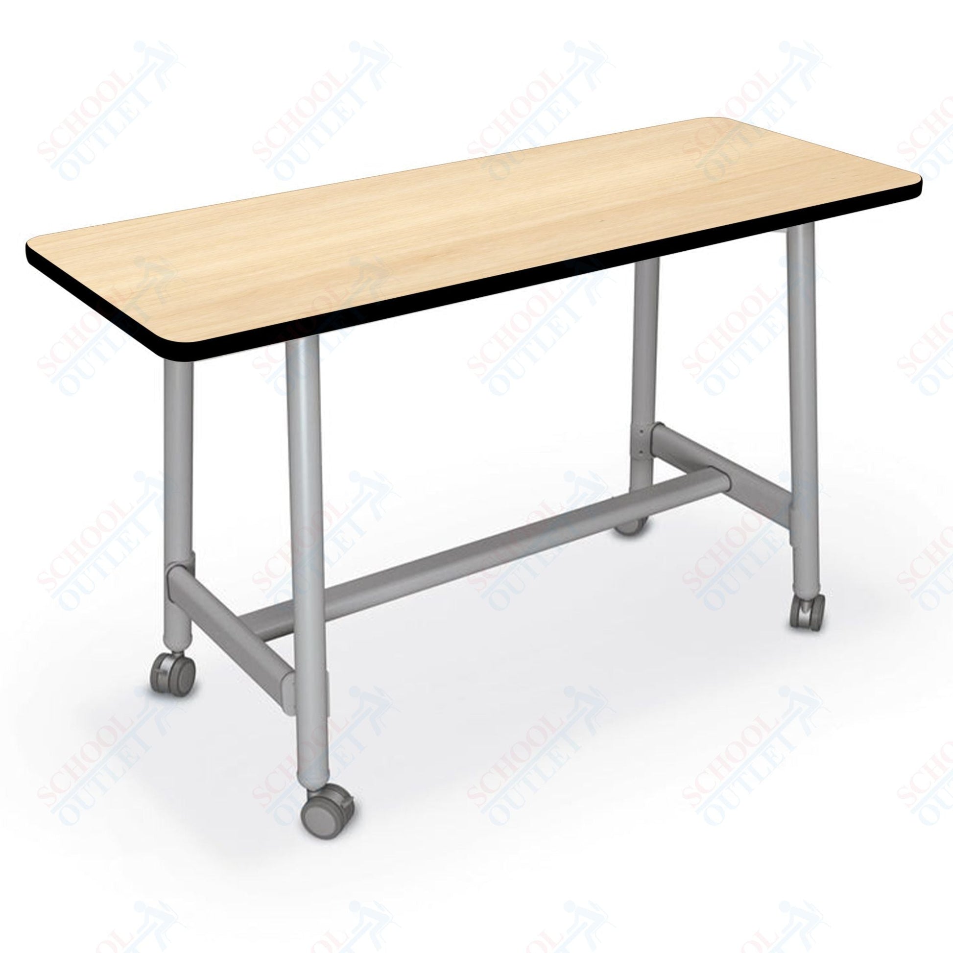 Mooreco Akt Table – 24"D x 60"W Rectangle, Laminate or Butcher Block Top , Fixed Height Available in 29"H, 36"H, or 42"H - SchoolOutlet