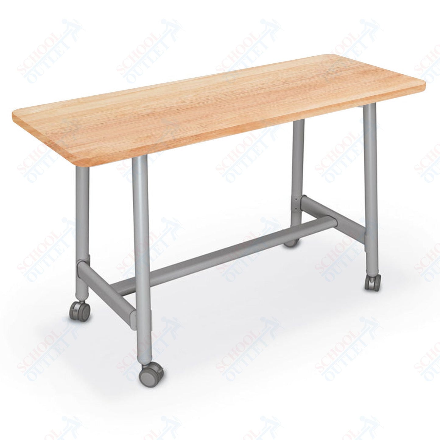 Mooreco Akt Table – 24"D x 60"W Rectangle, Laminate or Butcher Block Top , Fixed Height Available in 29"H, 36"H, or 42"H - SchoolOutlet