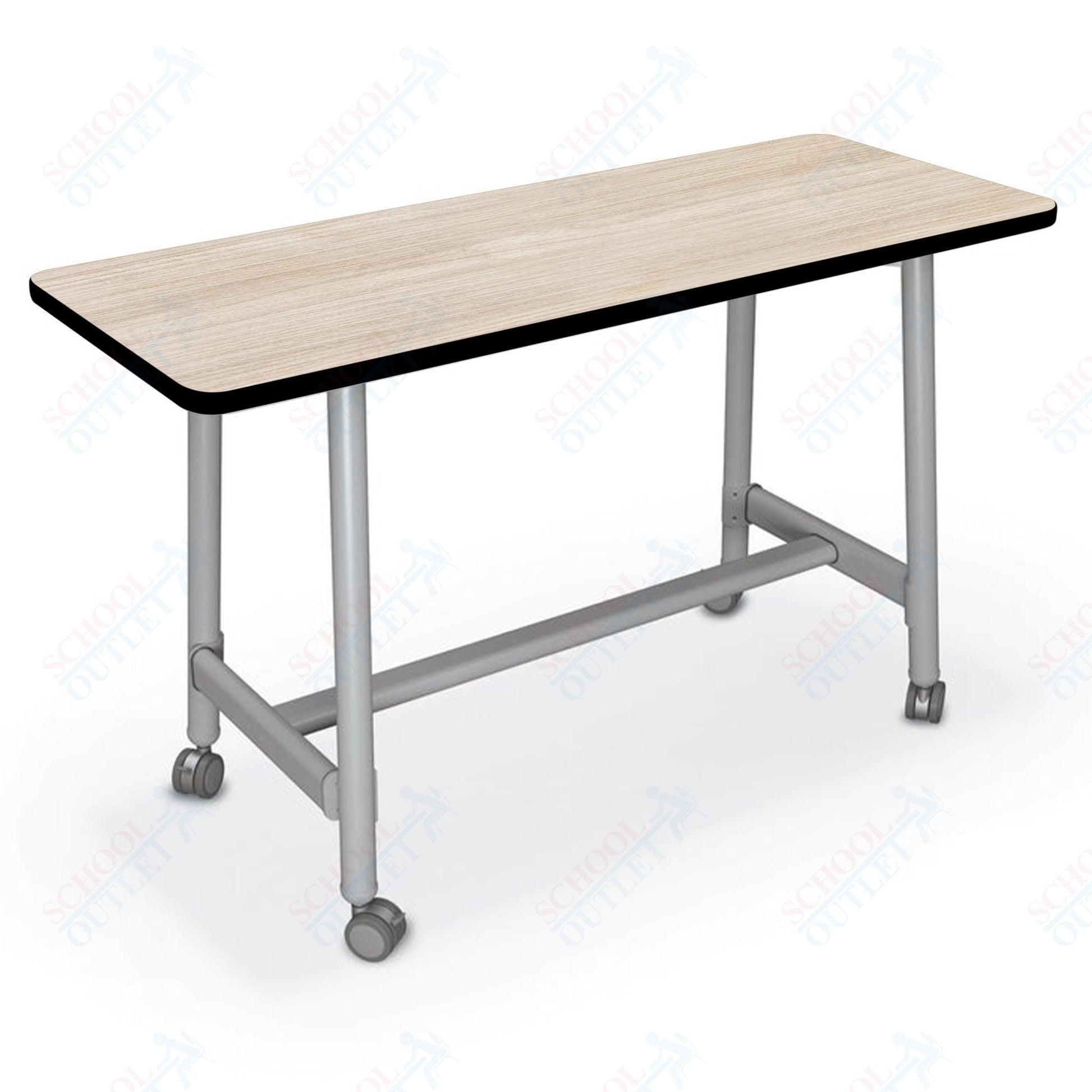 Mooreco Akt Table – 24"D x 60"W Rectangle, Laminate or Butcher Block Top , Fixed Height Available in 29"H, 36"H, or 42"H - SchoolOutlet