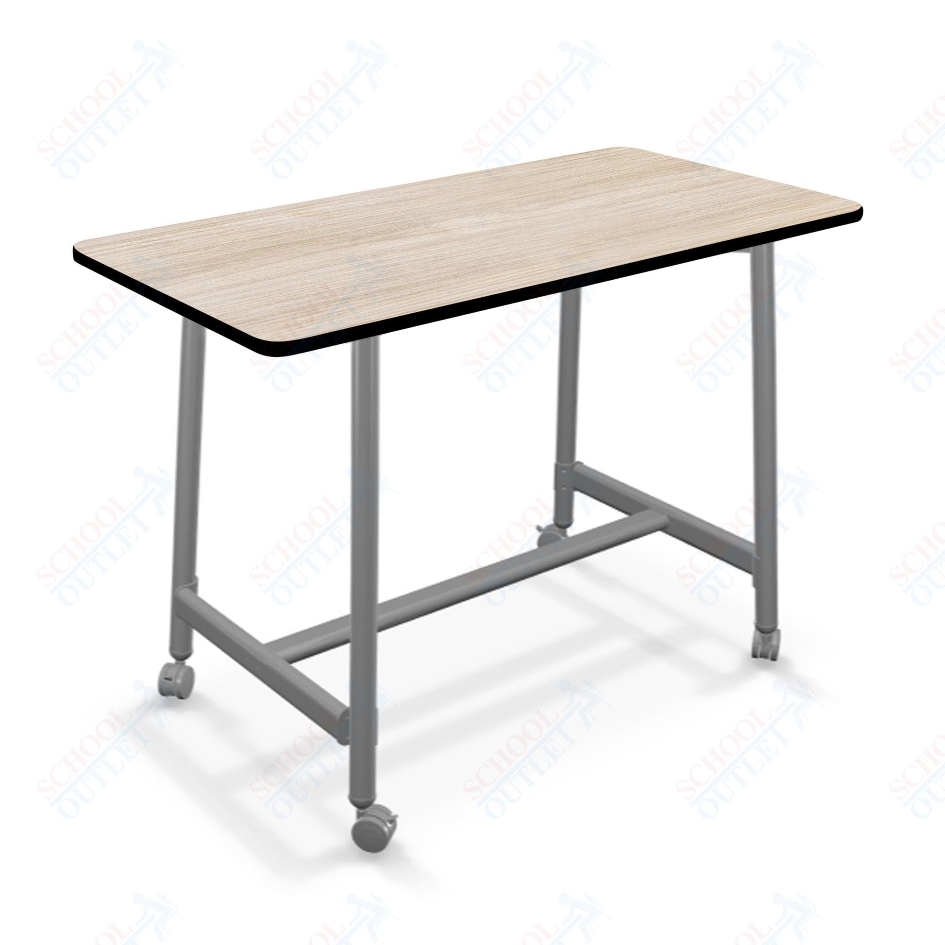 Mooreco Akt Table – 30"D x 60"W Rectangle, Laminate or Butcher Block Top, Fixed Height Available in 29"H, 36"H, or 42"H - SchoolOutlet