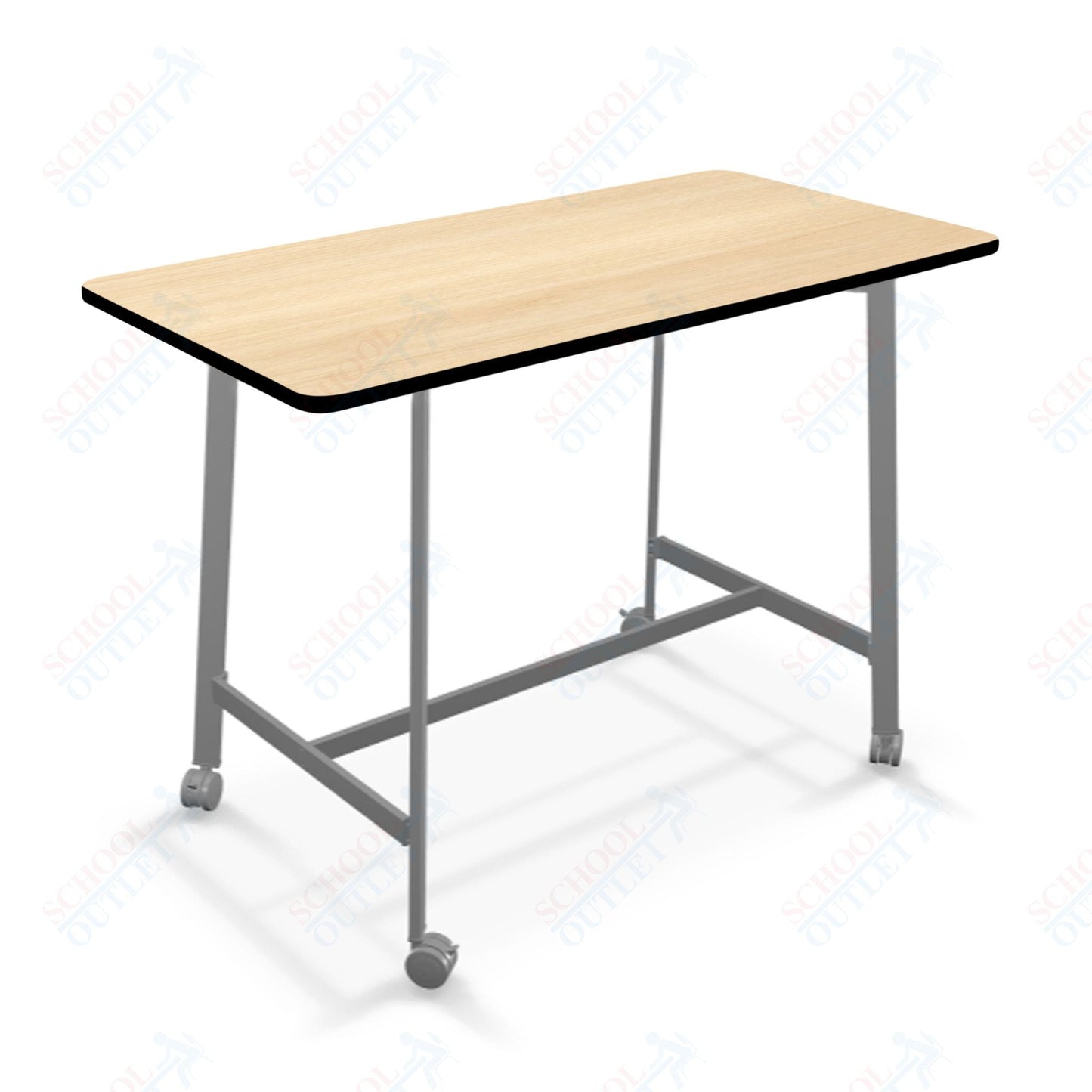 Mooreco Akt Table – 30"D x 60"W Rectangle, Laminate or Butcher Block Top, Fixed Height Available in 29"H, 36"H, or 42"H - SchoolOutlet