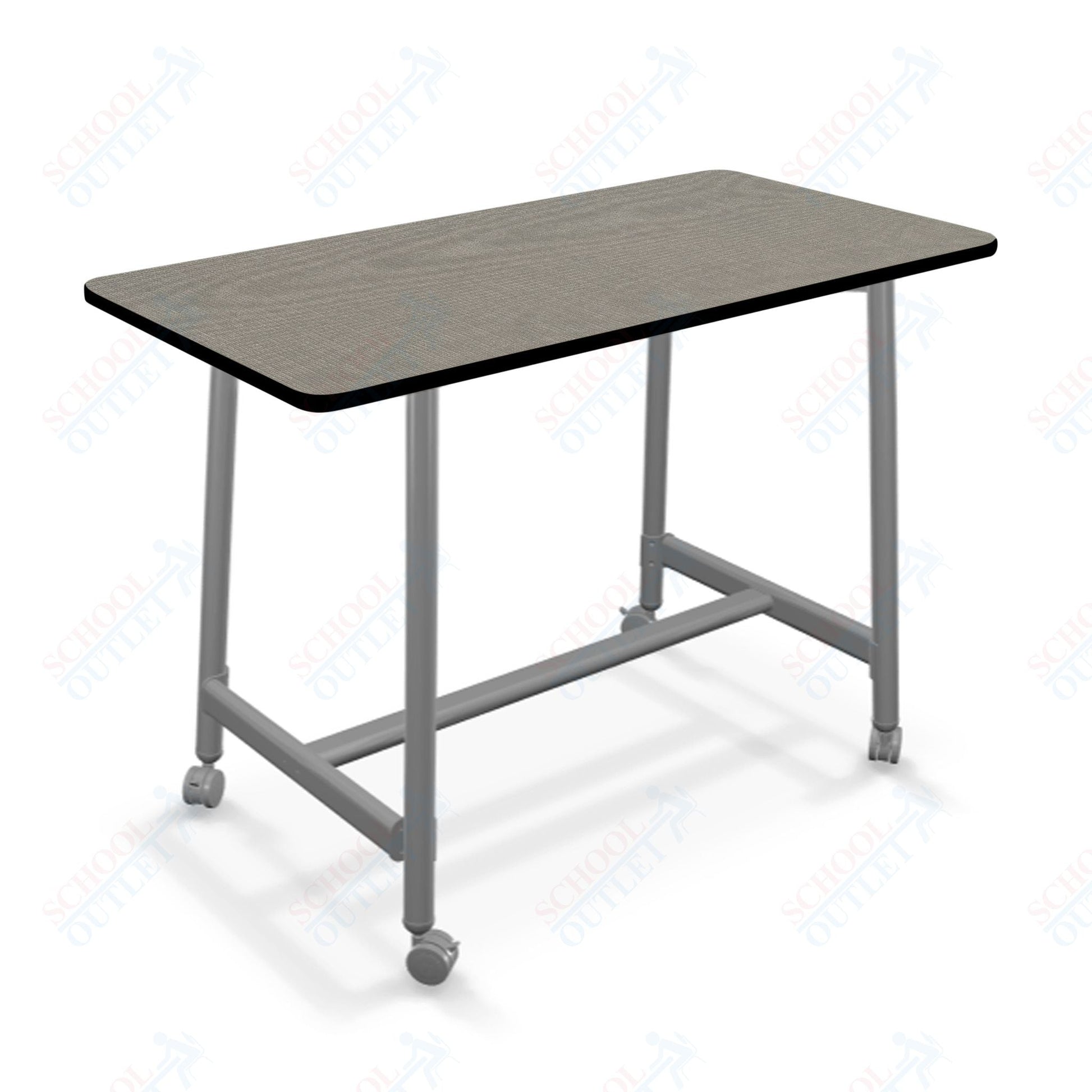 Mooreco Akt Table – 30"D x 60"W Rectangle, Laminate or Butcher Block Top, Fixed Height Available in 29"H, 36"H, or 42"H - SchoolOutlet