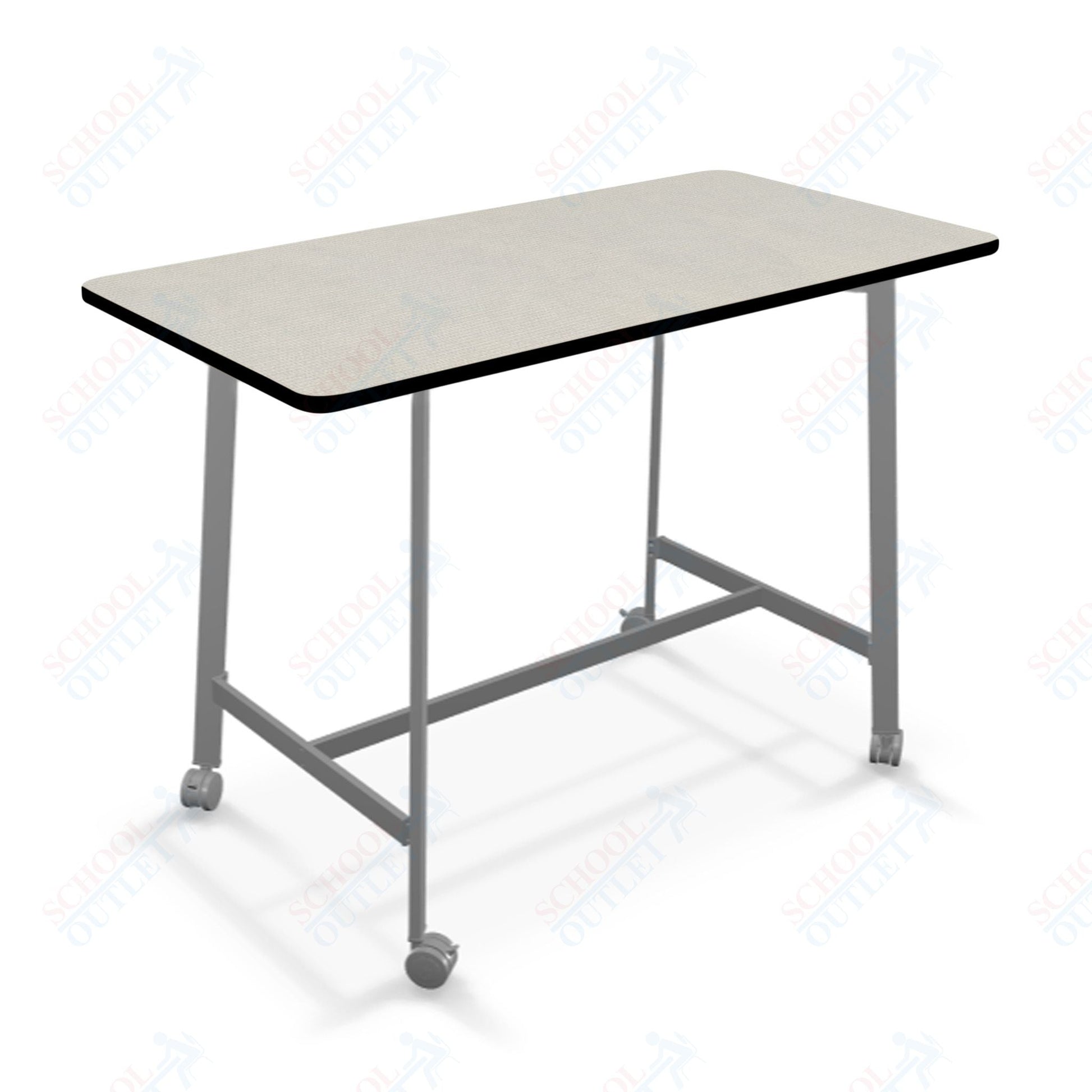 Mooreco Akt Table – 30"D x 60"W Rectangle, Laminate or Butcher Block Top, Fixed Height Available in 29"H, 36"H, or 42"H - SchoolOutlet