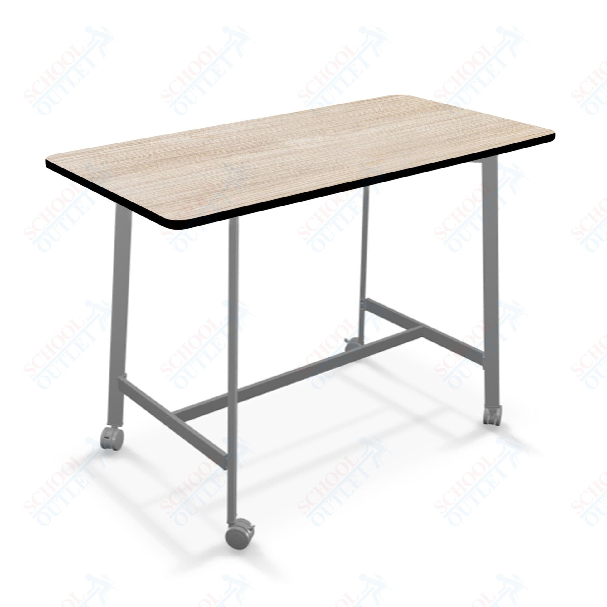 Mooreco Akt Table – 30"D x 60"W Rectangle, Laminate or Butcher Block Top, Fixed Height Available in 29"H, 36"H, or 42"H - SchoolOutlet