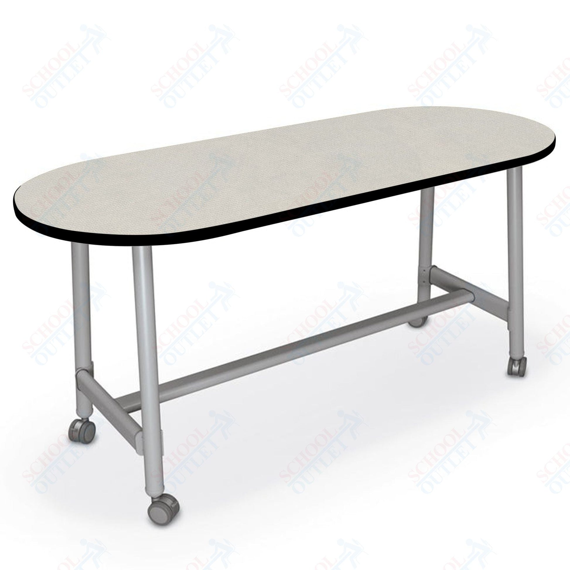 Mooreco Akt Table – 30"D x 72"W Racetrack, Laminate Top, Fixed Height Available in 29"H, 36"H, or 42"H - SchoolOutlet