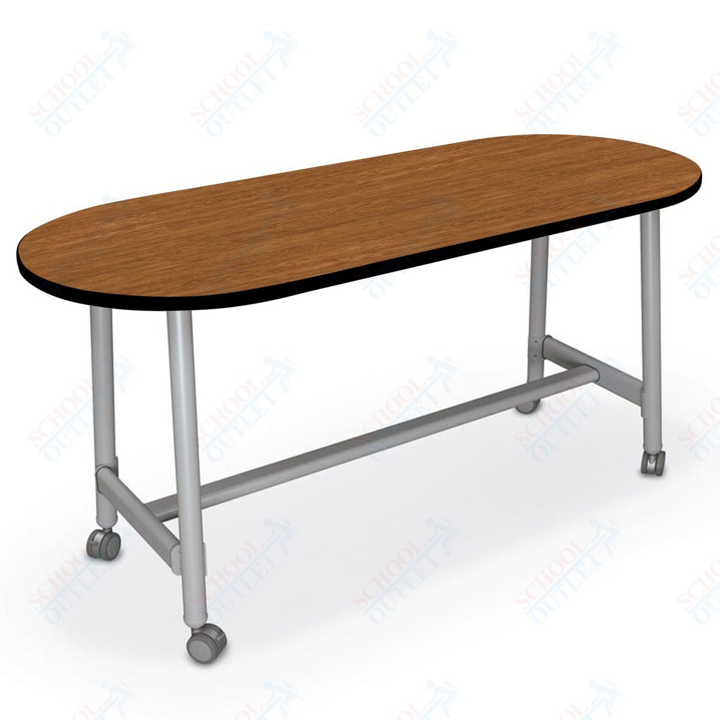 Mooreco Akt Table – 30"D x 72"W Racetrack, Laminate Top, Fixed Height Available in 29"H, 36"H, or 42"H - SchoolOutlet