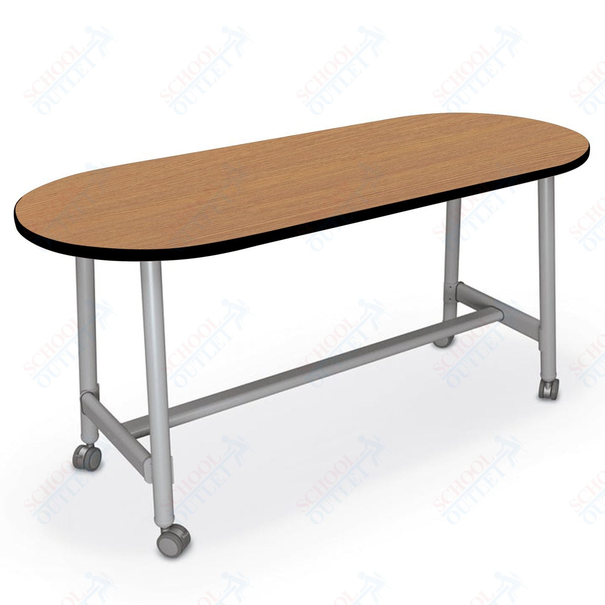 Mooreco Akt Table – 30"D x 72"W Racetrack, Laminate Top, Fixed Height Available in 29"H, 36"H, or 42"H - SchoolOutlet