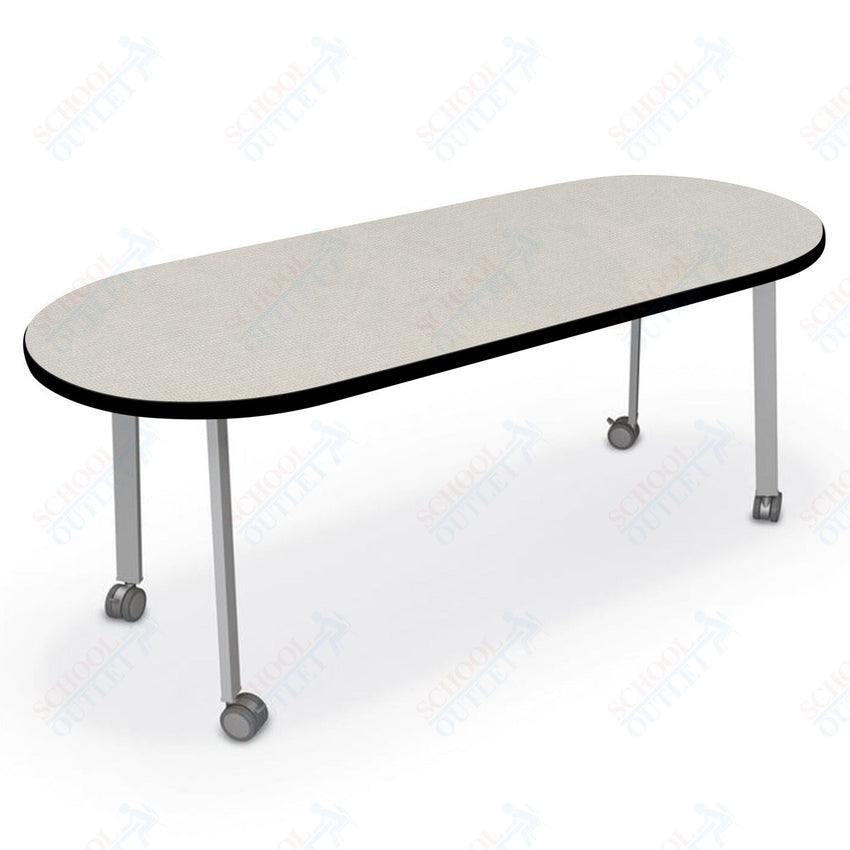 Mooreco Akt Table – 30"D x 72"W Racetrack, Laminate Top, Fixed Height Available in 29"H, 36"H, or 42"H - SchoolOutlet