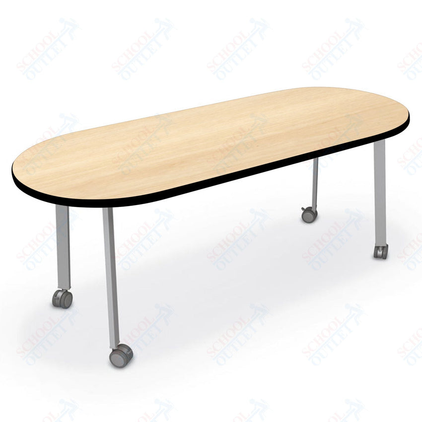 Mooreco Akt Table – 30"D x 72"W Racetrack, Laminate Top, Fixed Height Available in 29"H, 36"H, or 42"H - SchoolOutlet