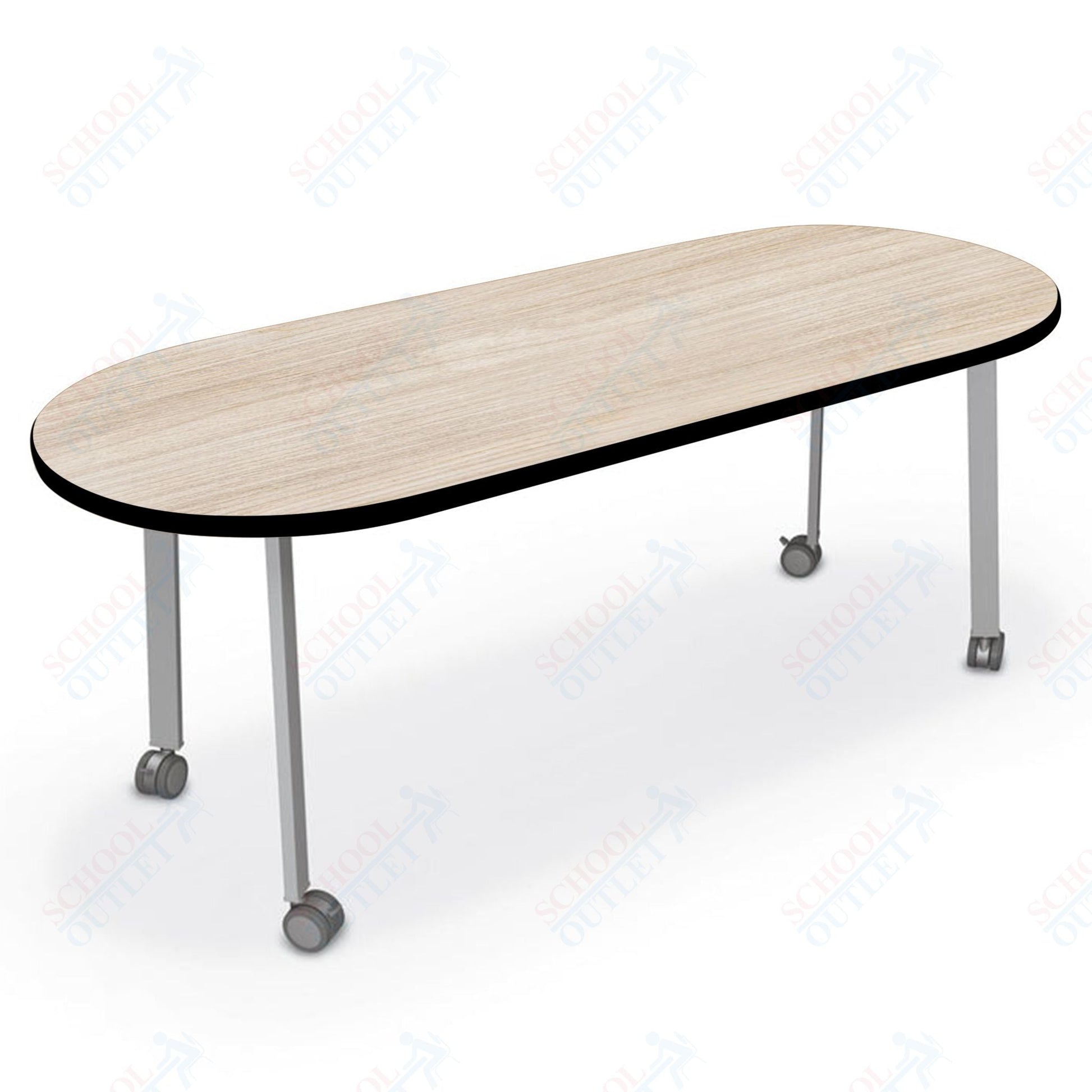 Mooreco Akt Table – 30"D x 72"W Racetrack, Laminate Top, Fixed Height Available in 29"H, 36"H, or 42"H - SchoolOutlet