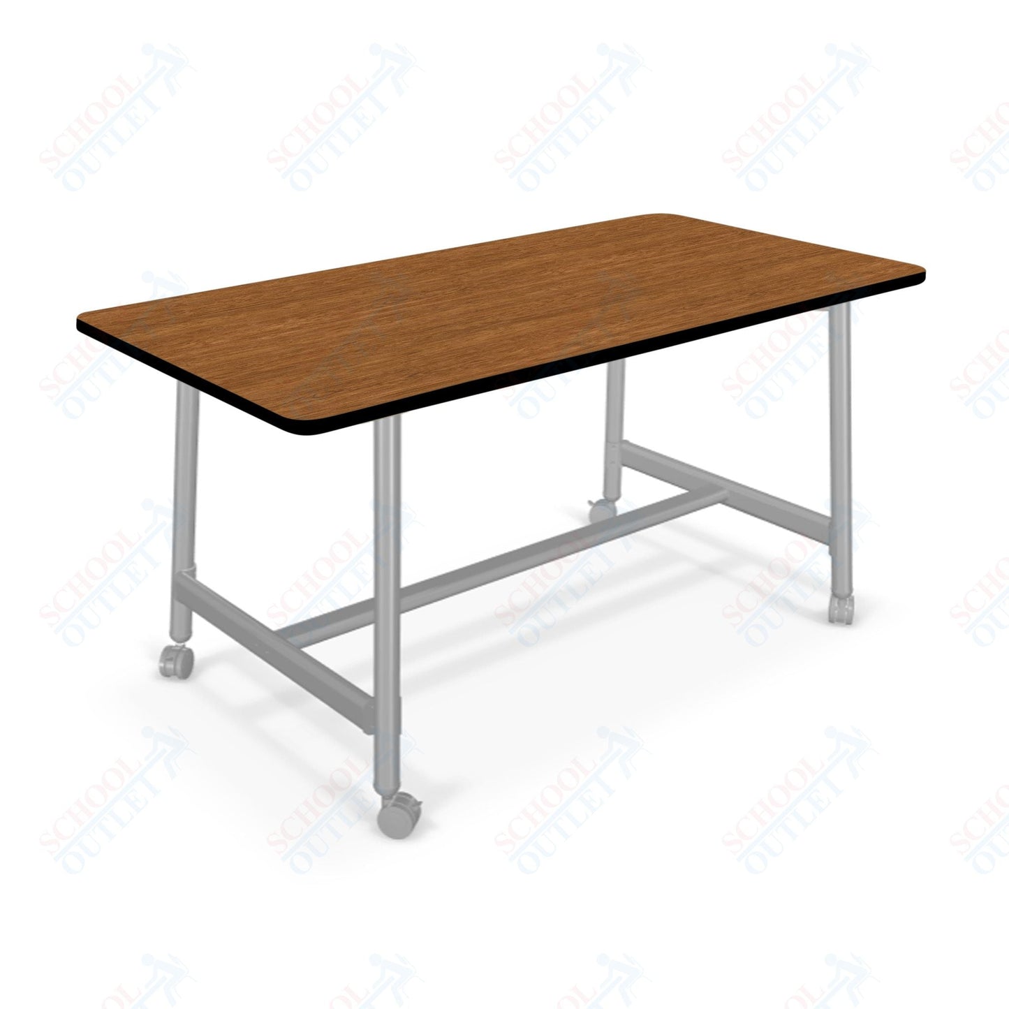 Mooreco Akt Table – 30"D x 72"W Rectangle, Laminate or Butcher Block Top, Fixed Height Available in 29"H, 36"H, or 42"H - SchoolOutlet