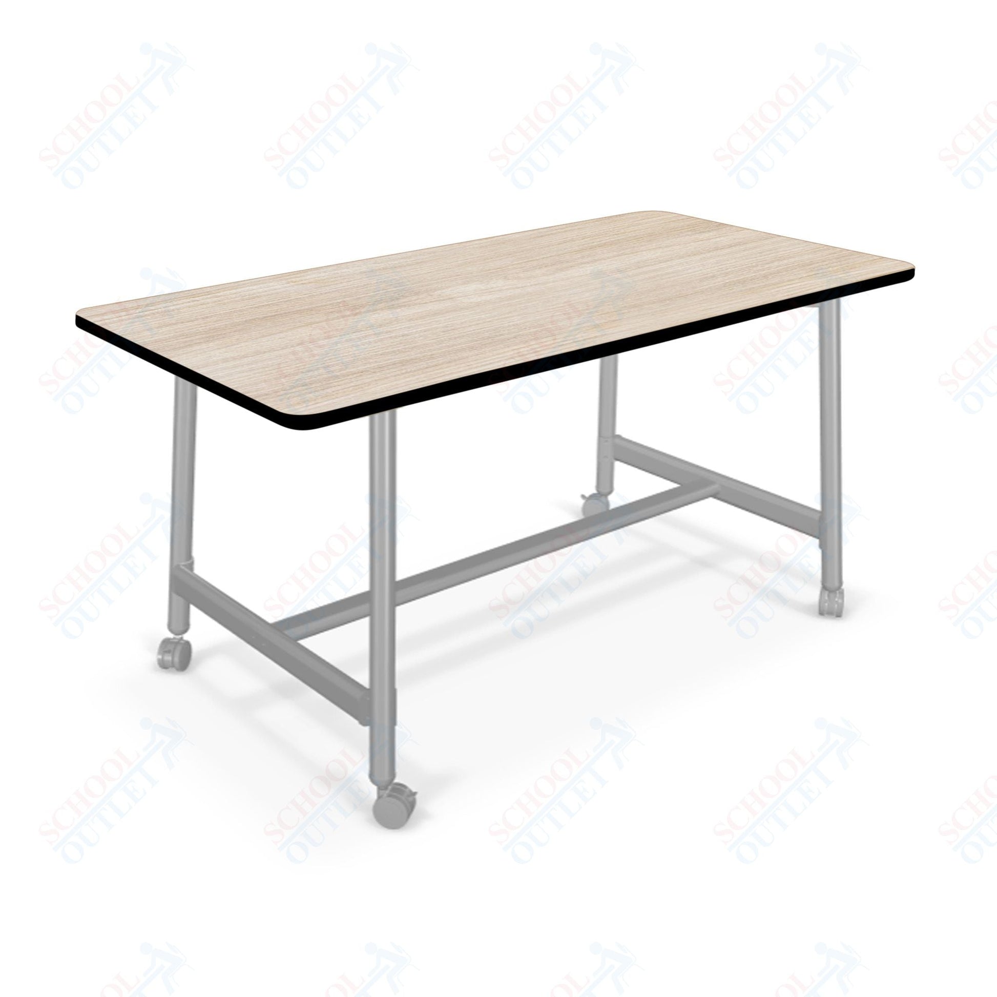 Mooreco Akt Table – 30"D x 72"W Rectangle, Laminate or Butcher Block Top, Fixed Height Available in 29"H, 36"H, or 42"H - SchoolOutlet