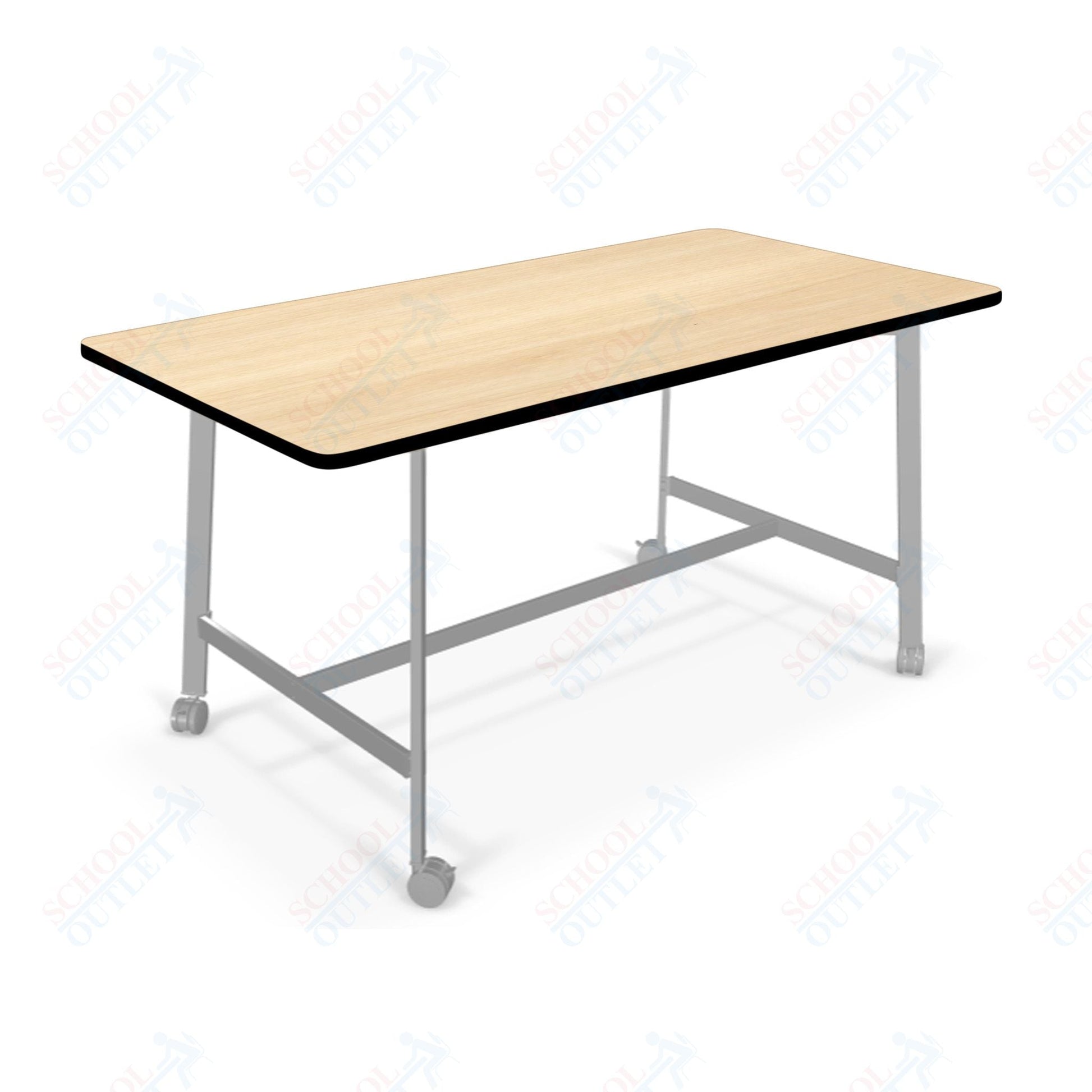 Mooreco Akt Table – 30"D x 72"W Rectangle, Laminate or Butcher Block Top, Fixed Height Available in 29"H, 36"H, or 42"H - SchoolOutlet