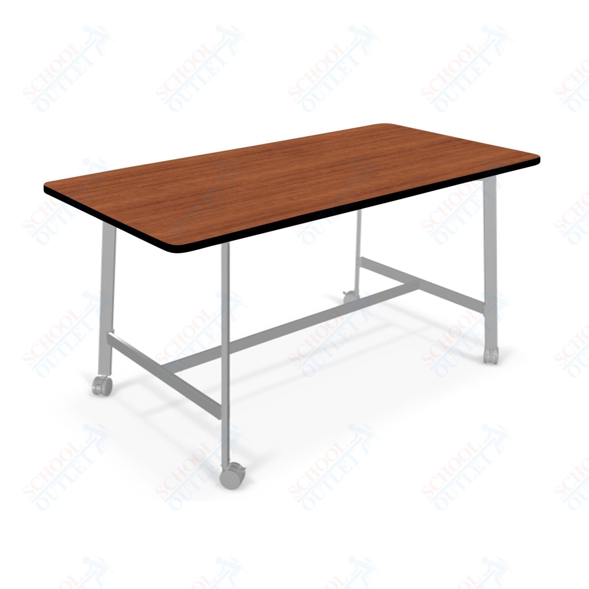 Mooreco Akt Table – 30"D x 72"W Rectangle, Laminate or Butcher Block Top, Fixed Height Available in 29"H, 36"H, or 42"H - SchoolOutlet