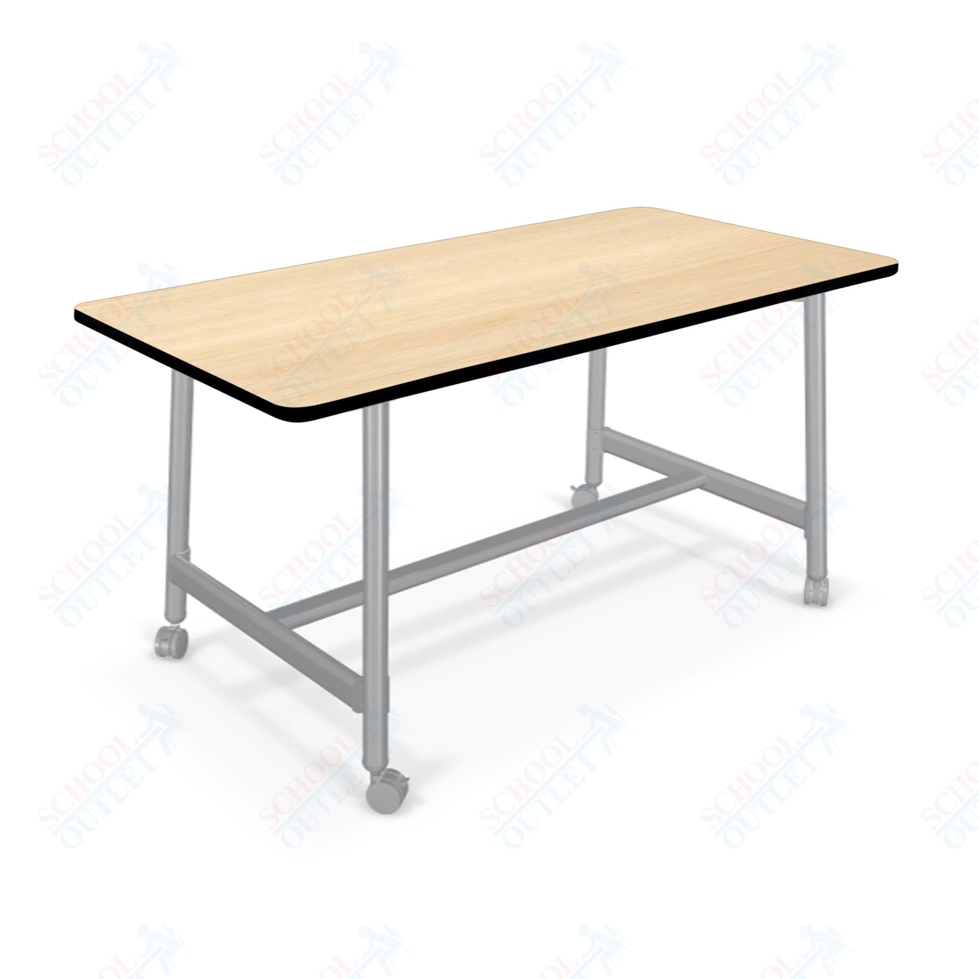 Mooreco Akt Table – 30"D x 72"W Rectangle, Laminate or Butcher Block Top, Fixed Height Available in 29"H, 36"H, or 42"H - SchoolOutlet