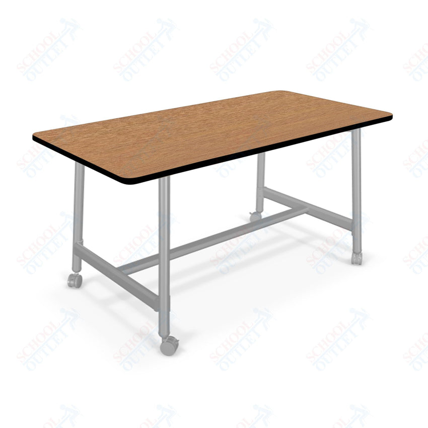 Mooreco Akt Table – 30"D x 72"W Rectangle, Laminate or Butcher Block Top, Fixed Height Available in 29"H, 36"H, or 42"H - SchoolOutlet