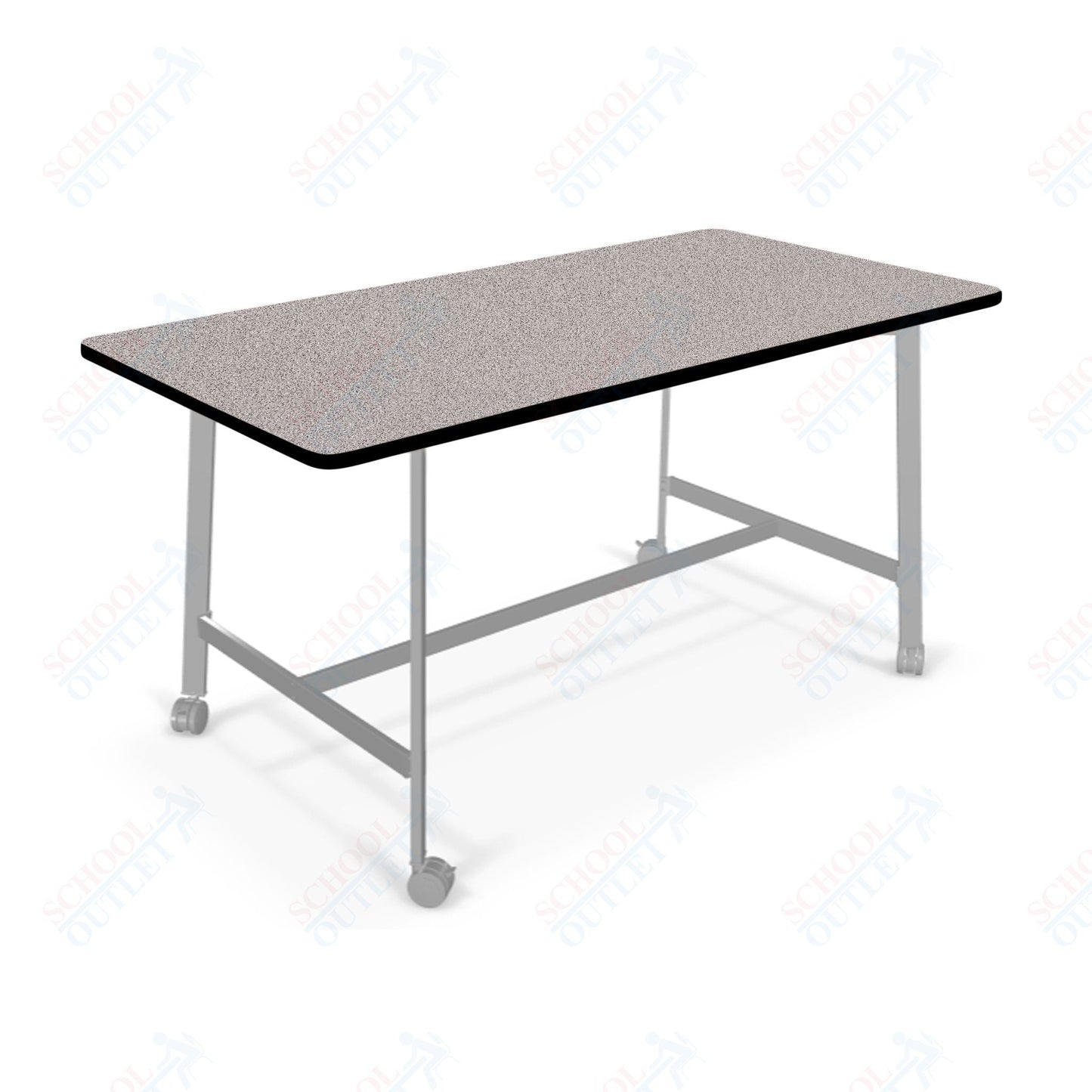 Mooreco Akt Table – 30"D x 72"W Rectangle, Laminate or Butcher Block Top, Fixed Height Available in 29"H, 36"H, or 42"H - SchoolOutlet