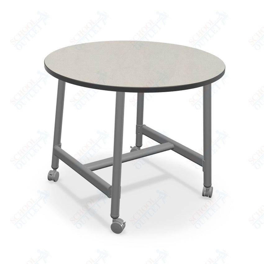 Mooreco Akt Table – 36" Round, Laminate Top, Fixed Height Available in 29"H, 36"H, or 42"H - SchoolOutlet