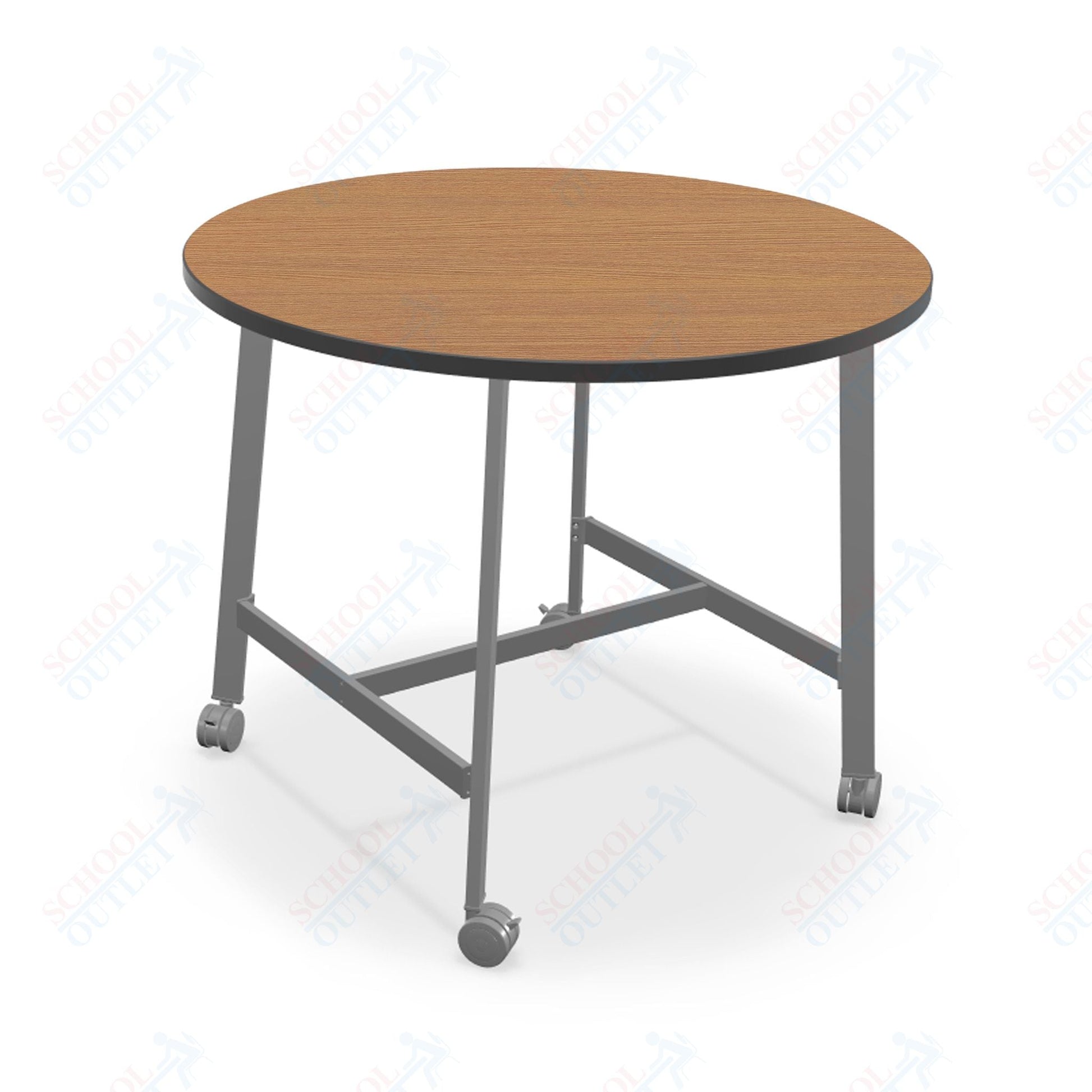 Mooreco Akt Table – 36" Round, Laminate Top, Fixed Height Available in 29"H, 36"H, or 42"H - SchoolOutlet