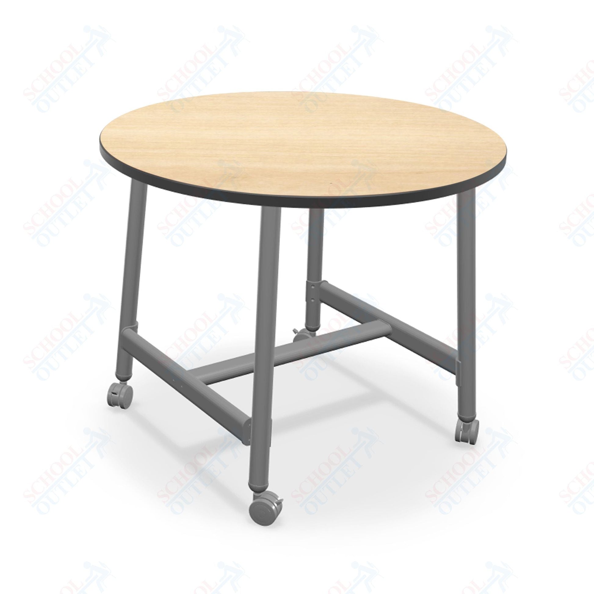 Mooreco Akt Table – 36" Round, Laminate Top, Fixed Height Available in 29"H, 36"H, or 42"H - SchoolOutlet