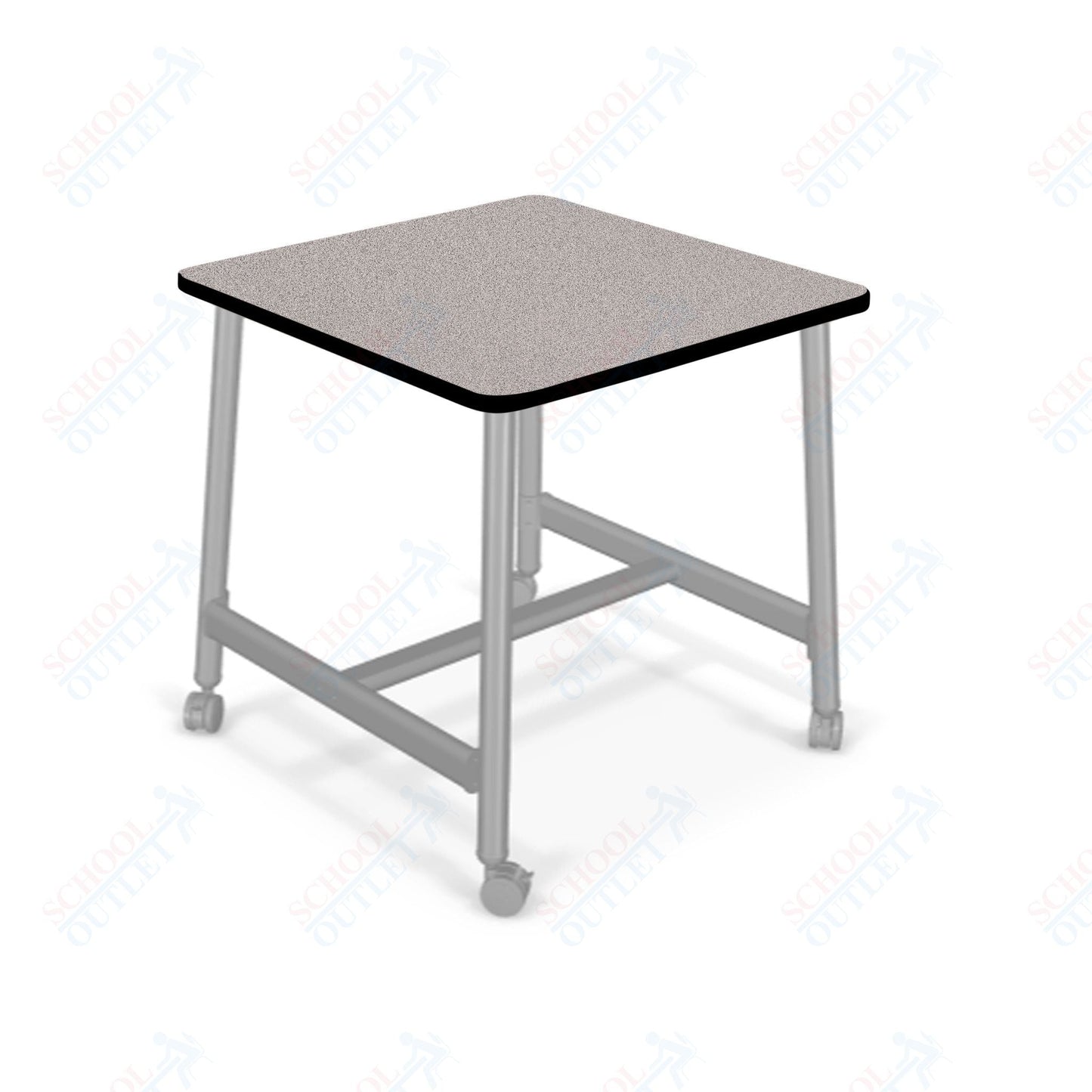 Mooreco Akt Table – 36" Square, Laminate or Butcher Block Top, Fixed Height Available in 29"H, 36"H, or 42"H - SchoolOutlet