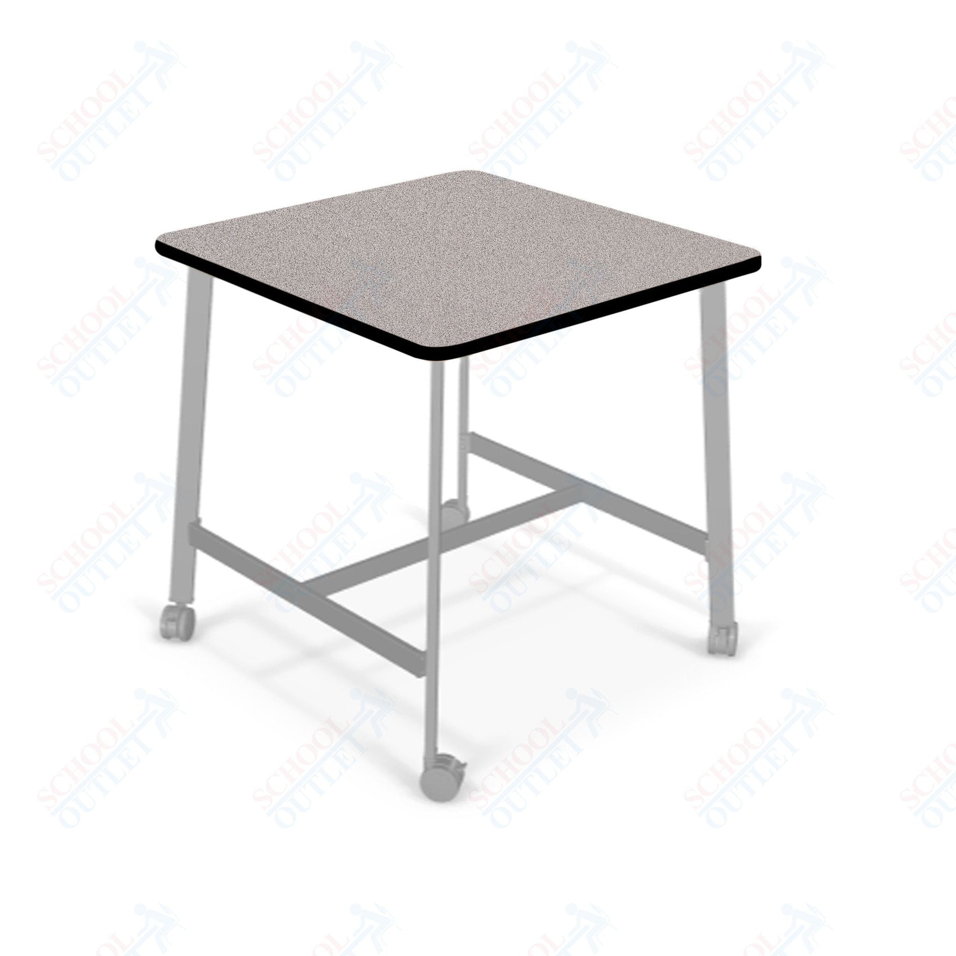 Mooreco Akt Table – 36" Square, Laminate or Butcher Block Top, Fixed Height Available in 29"H, 36"H, or 42"H - SchoolOutlet