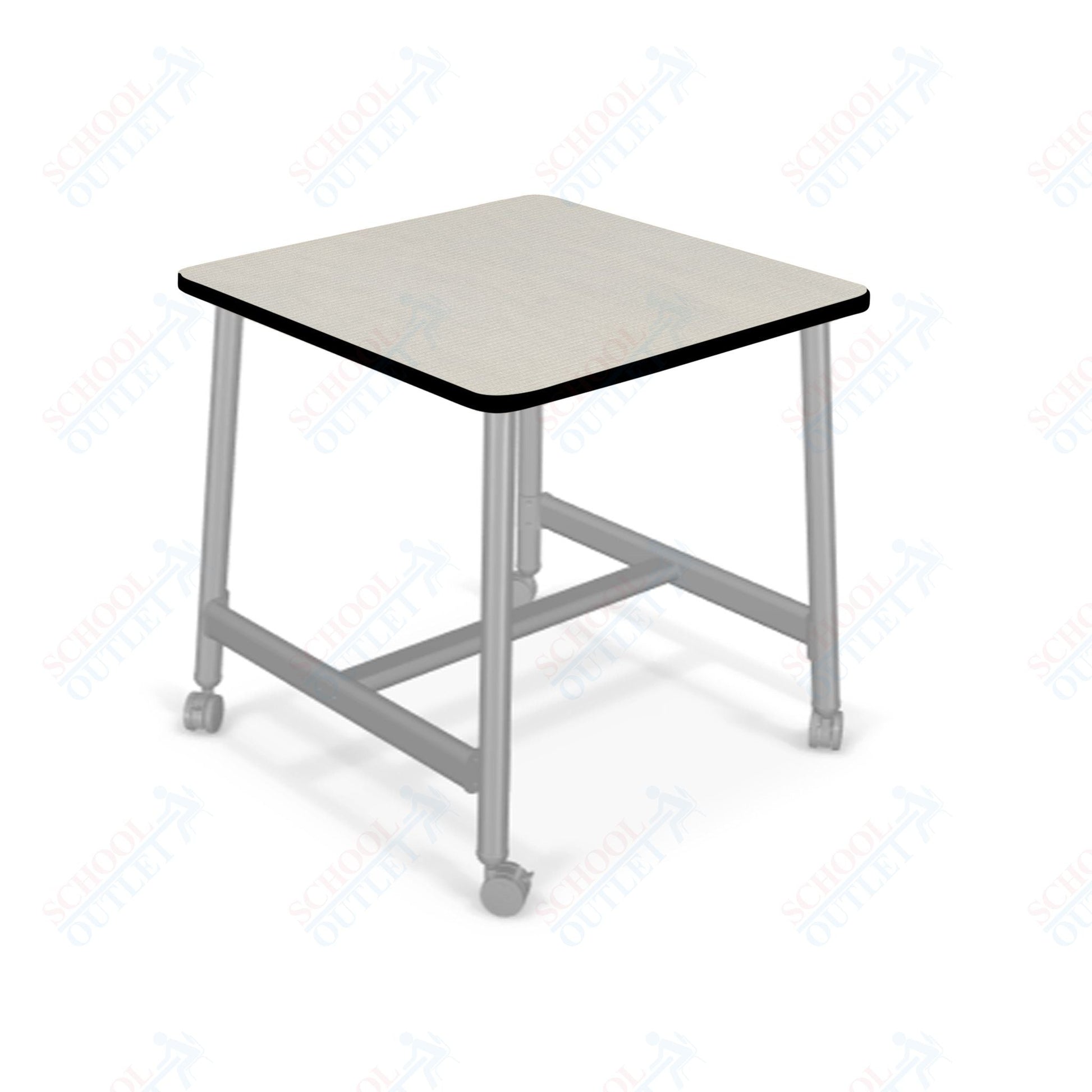 Mooreco Akt Table – 36" Square, Laminate or Butcher Block Top, Fixed Height Available in 29"H, 36"H, or 42"H - SchoolOutlet