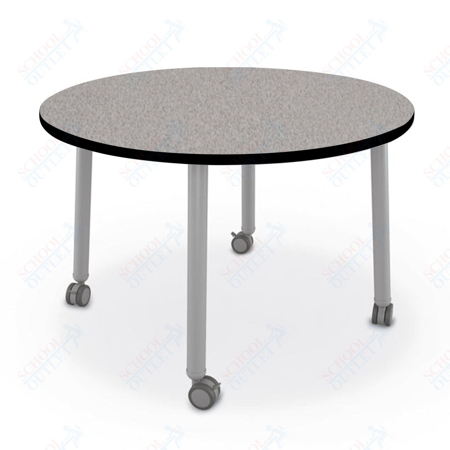 Mooreco Akt Table – 48" Round, Laminate Top, Fixed Height Available in 29"H, 36"H, or 42"H - SchoolOutlet