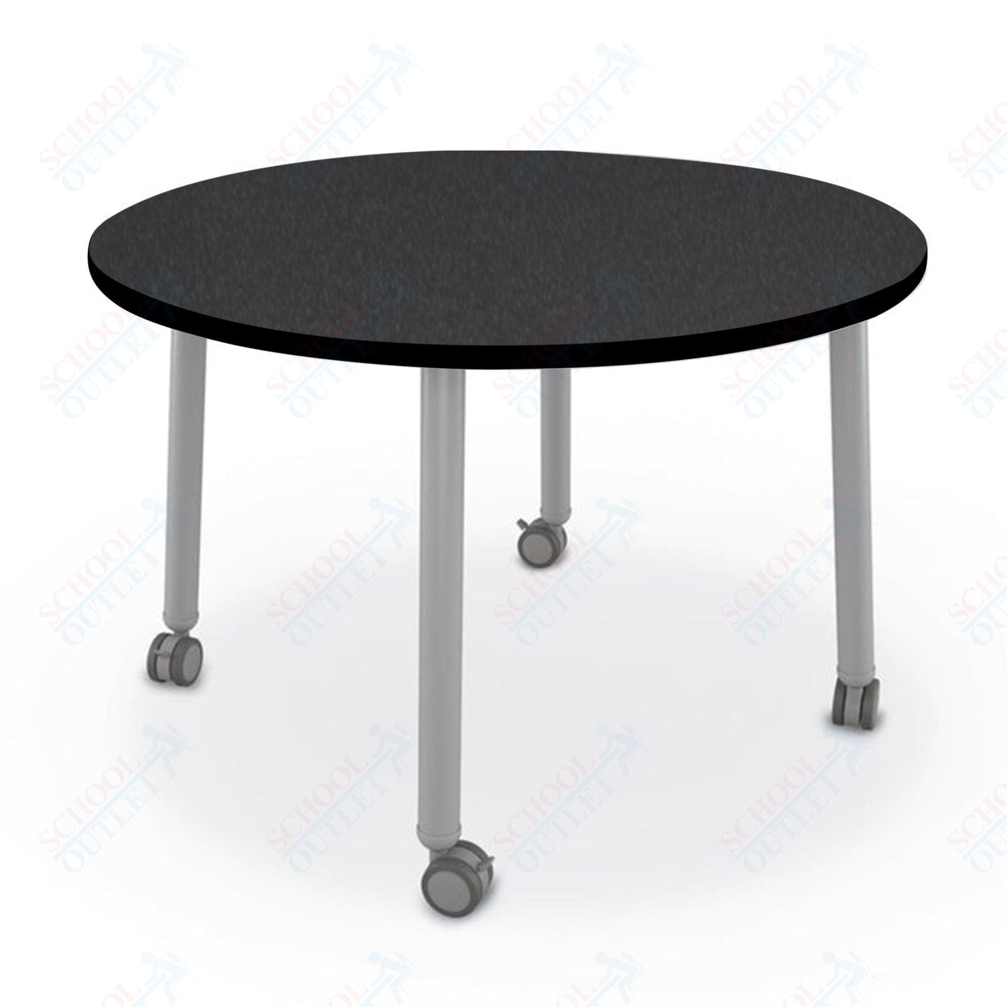 Mooreco Akt Table – 48" Round, Laminate Top, Fixed Height Available in 29"H, 36"H, or 42"H - SchoolOutlet