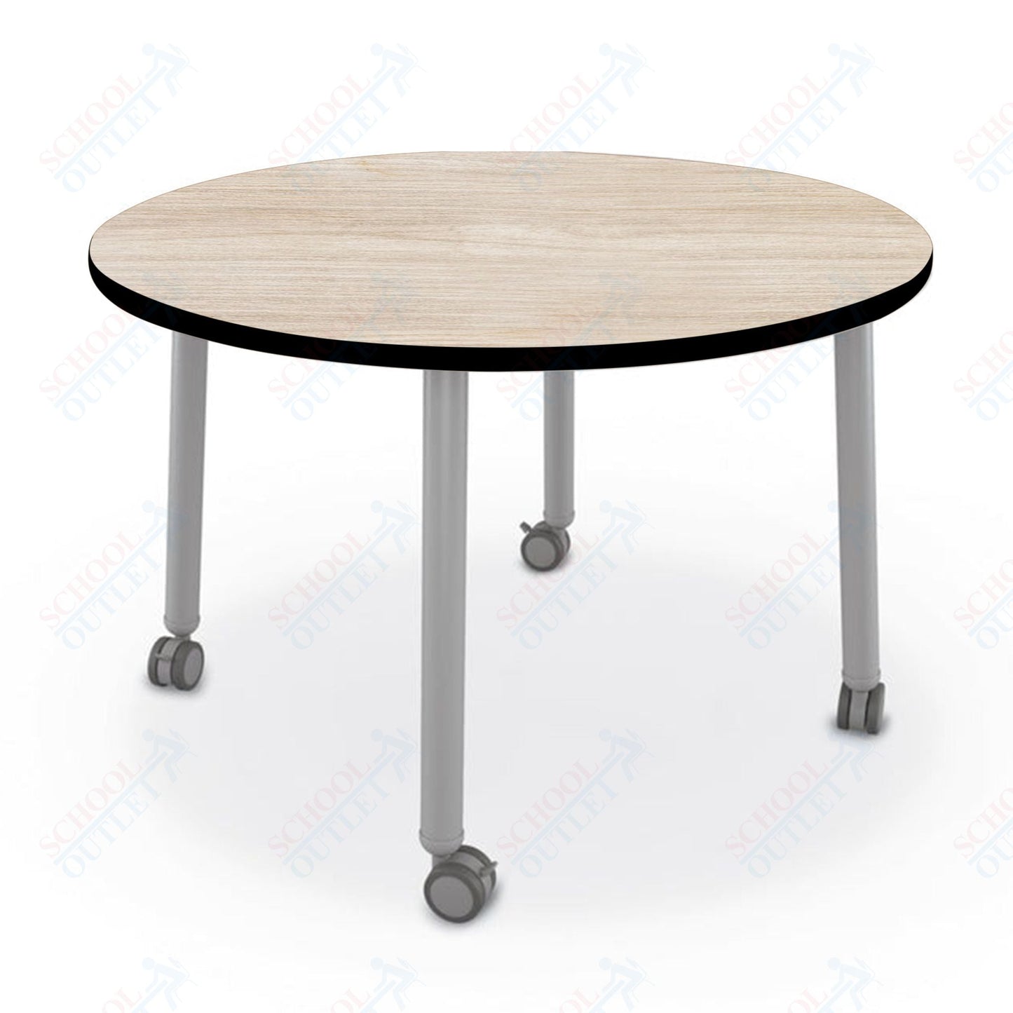 Mooreco Akt Table – 48" Round, Laminate Top, Fixed Height Available in 29"H, 36"H, or 42"H - SchoolOutlet