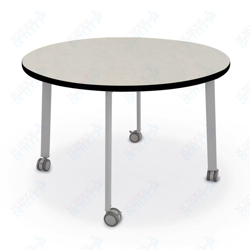 Mooreco Akt Table – 48" Round, Laminate Top, Fixed Height Available in 29"H, 36"H, or 42"H - SchoolOutlet