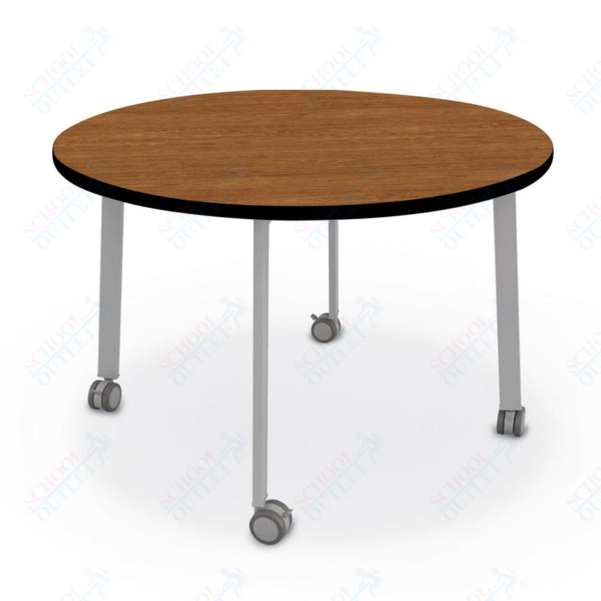 Mooreco Akt Table – 48" Round, Laminate Top, Fixed Height Available in 29"H, 36"H, or 42"H - SchoolOutlet