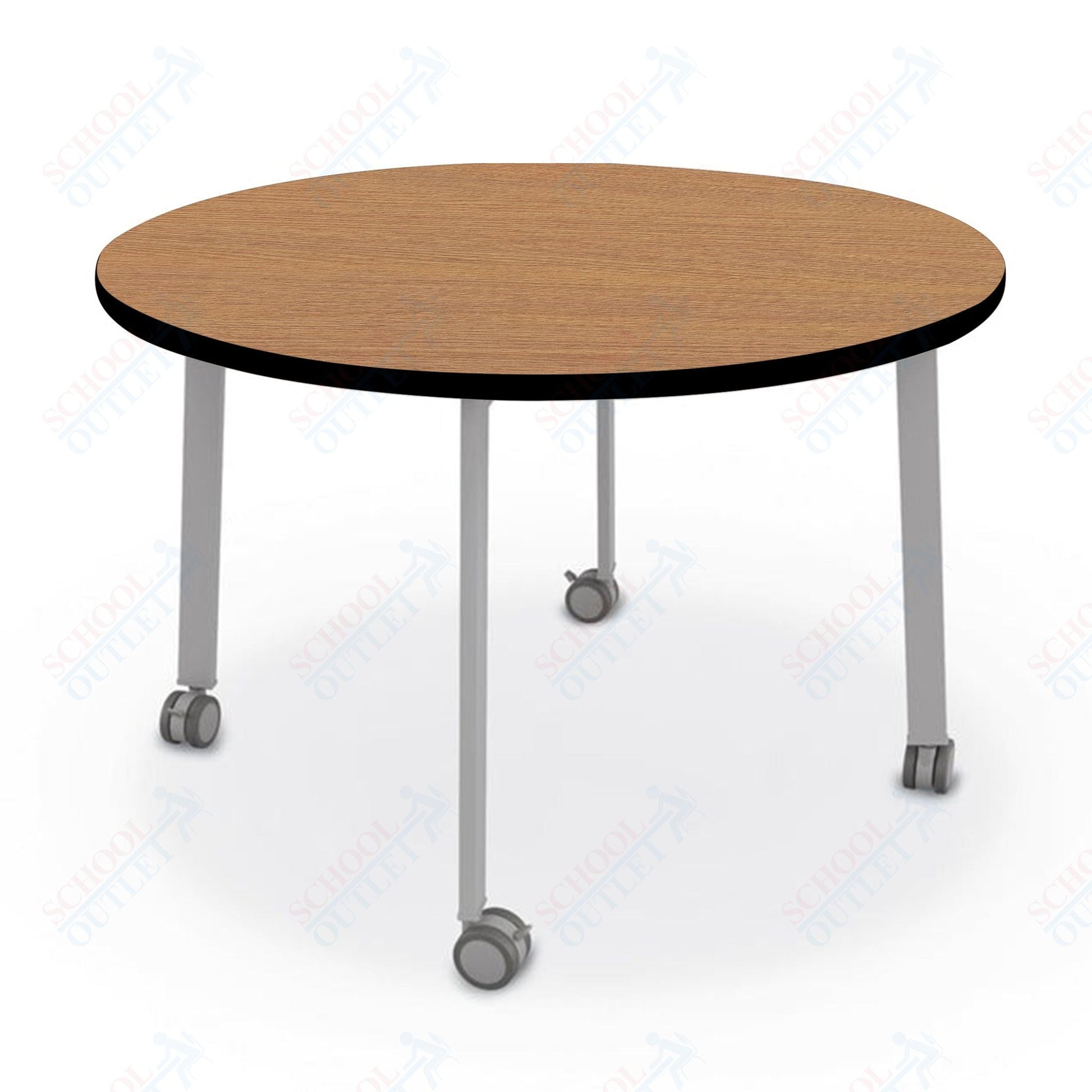 Mooreco Akt Table – 48" Round, Laminate Top, Fixed Height Available in 29"H, 36"H, or 42"H - SchoolOutlet