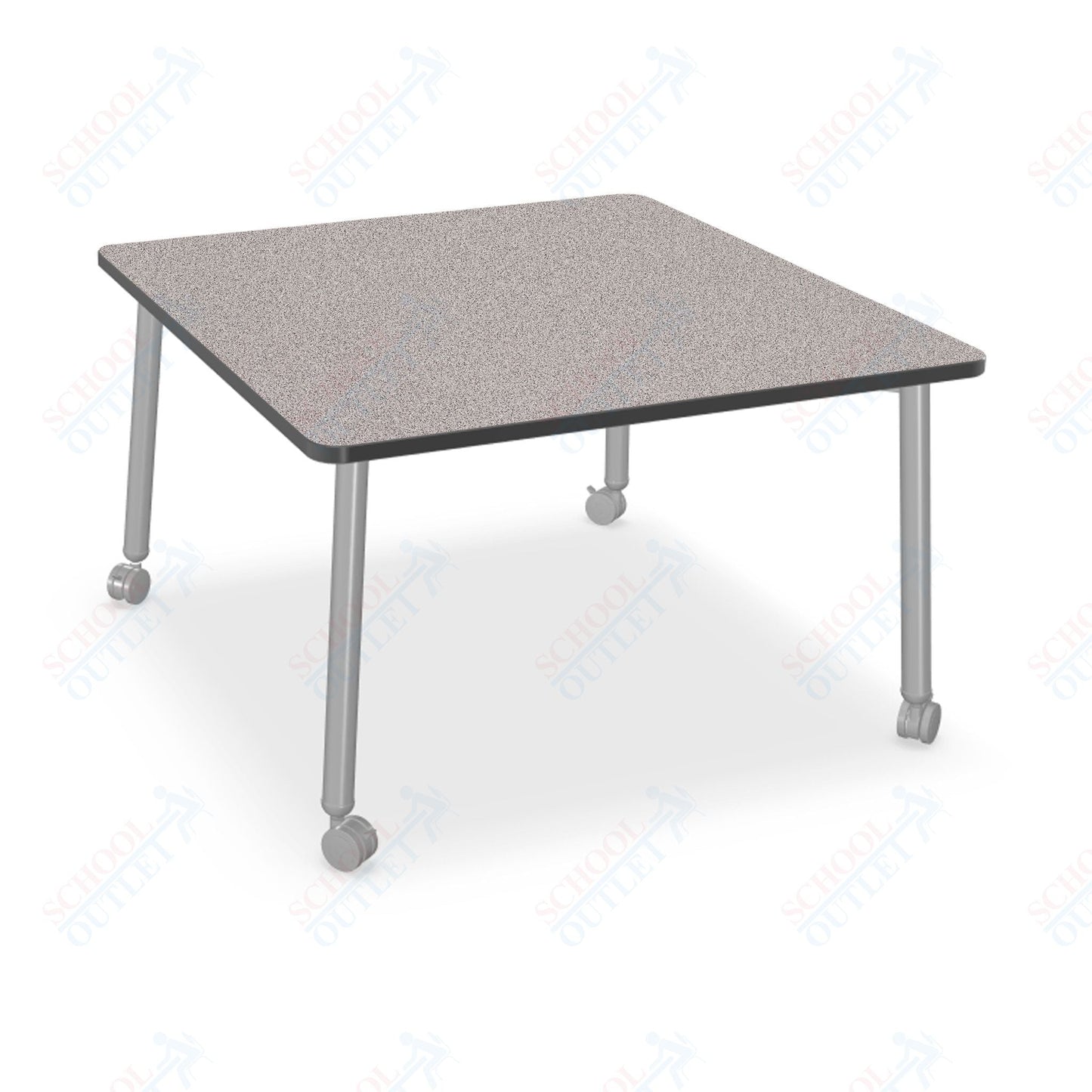 Mooreco Akt Table – 48" Square, Laminate Top, Fixed Height Available in 29"H, 36"H, or 42"H - SchoolOutlet