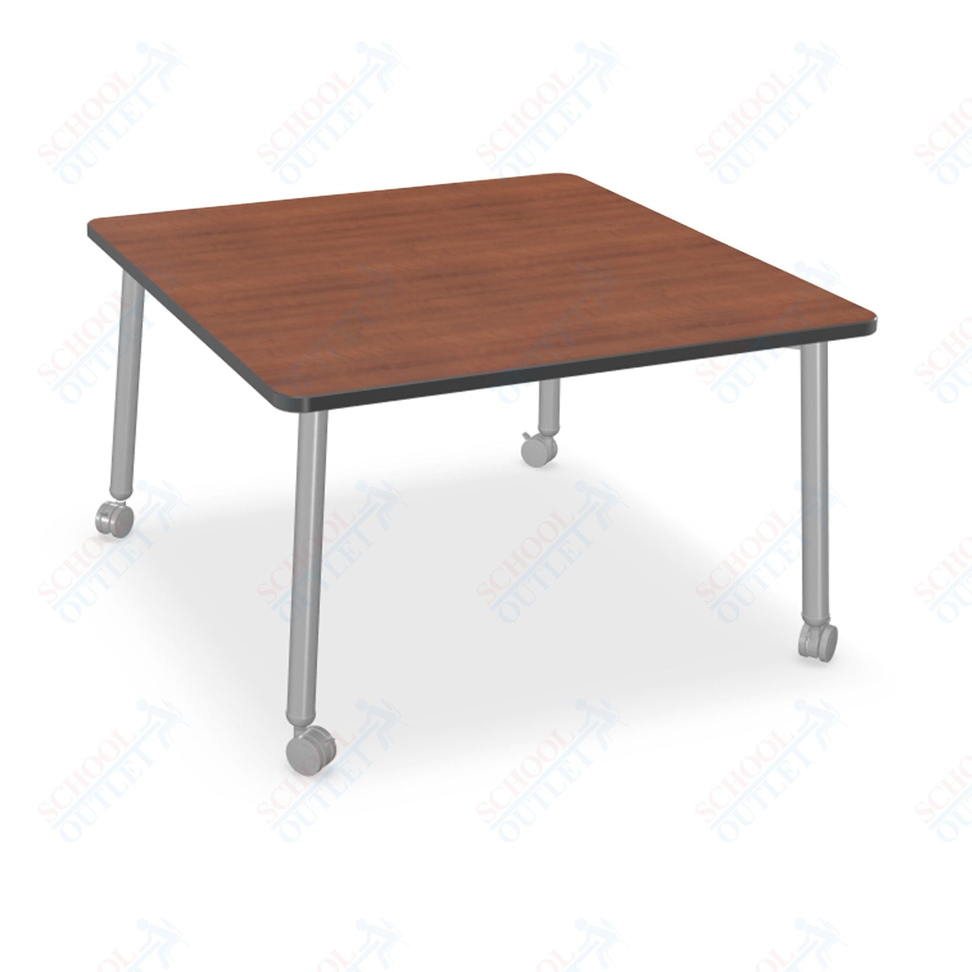 Mooreco Akt Table – 48" Square, Laminate Top, Fixed Height Available in 29"H, 36"H, or 42"H - SchoolOutlet