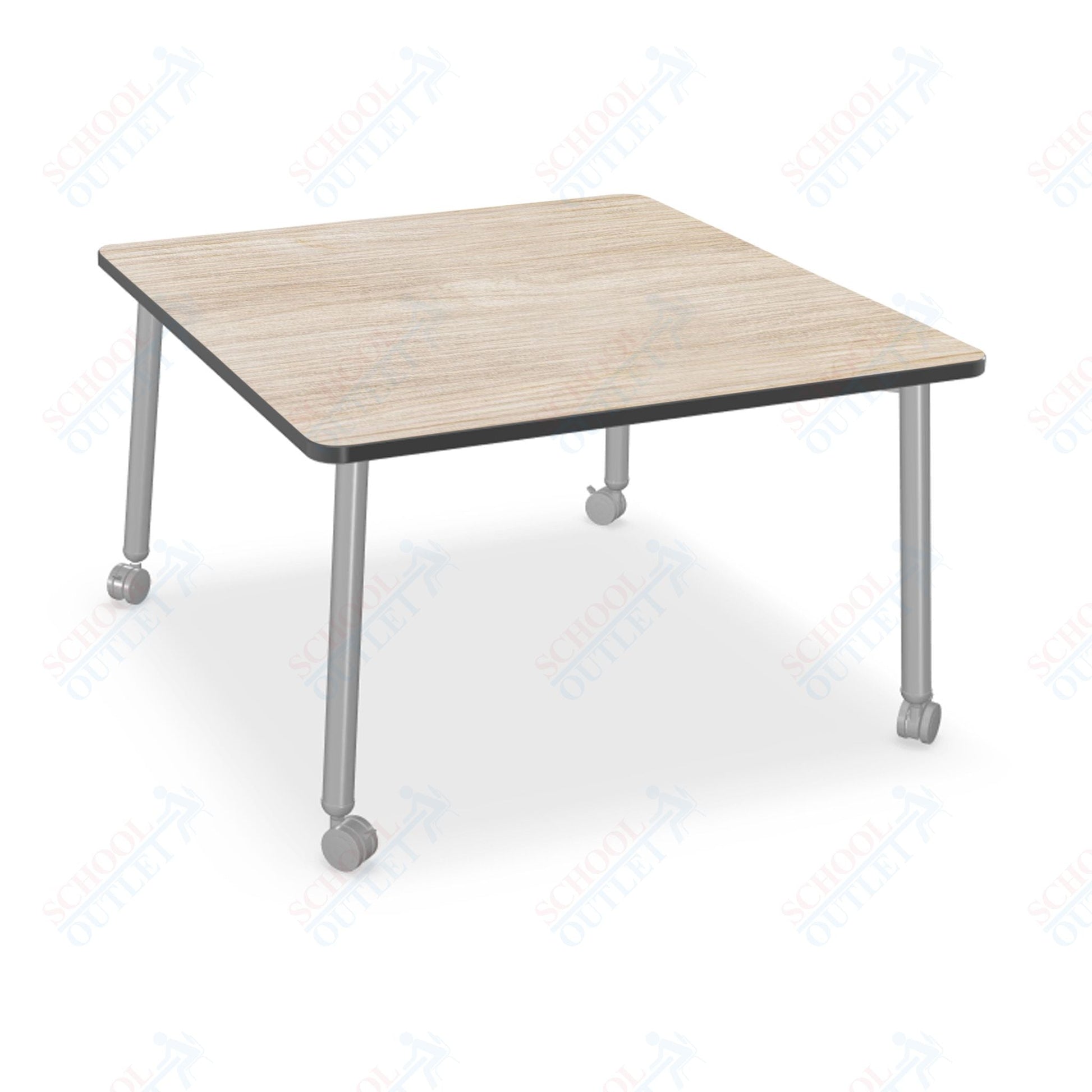 Mooreco Akt Table – 48" Square, Laminate Top, Fixed Height Available in 29"H, 36"H, or 42"H - SchoolOutlet