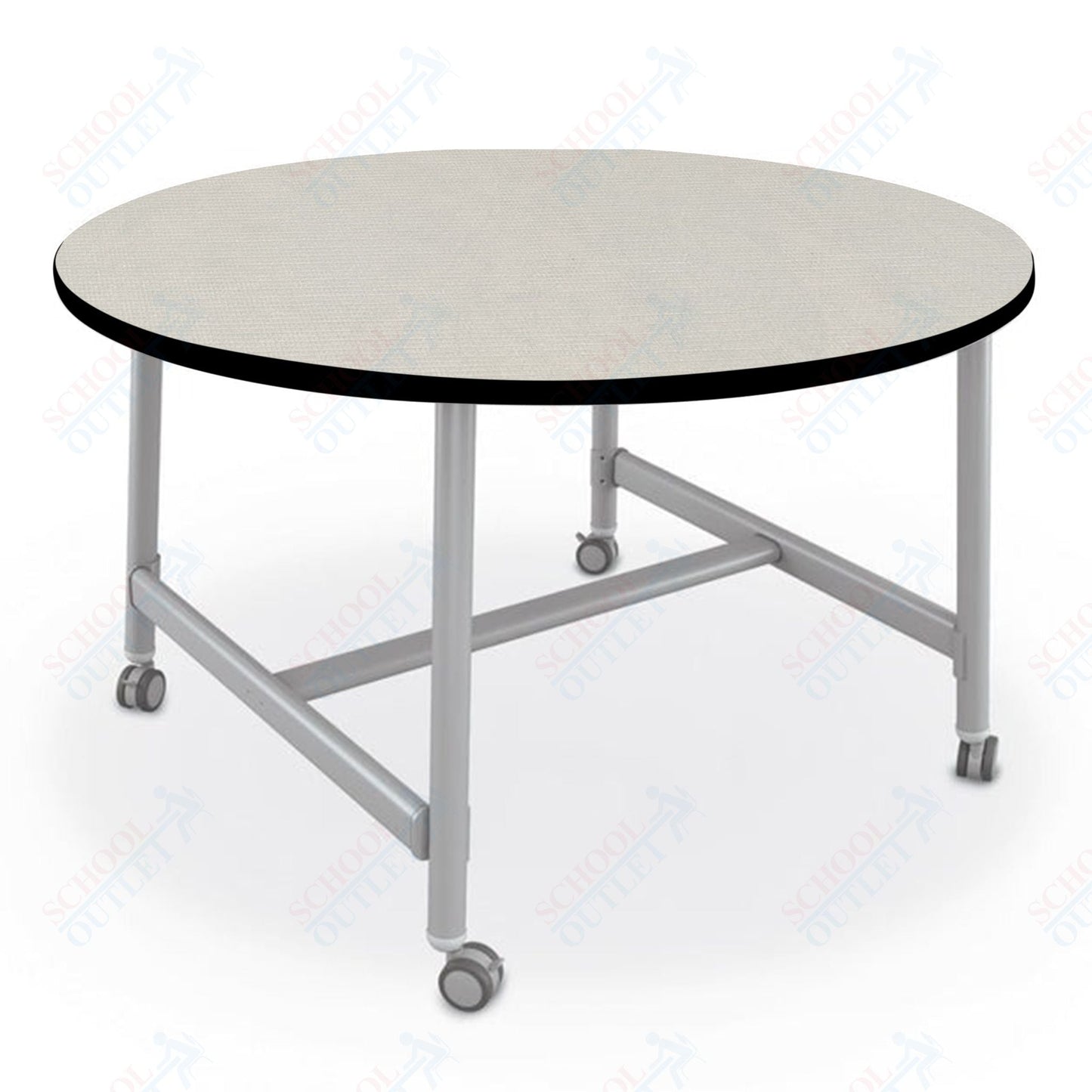 Mooreco Akt Table – 60" Round, Laminate Top, Fixed Height Available in 29"H, 36"H, or 42"H - SchoolOutlet