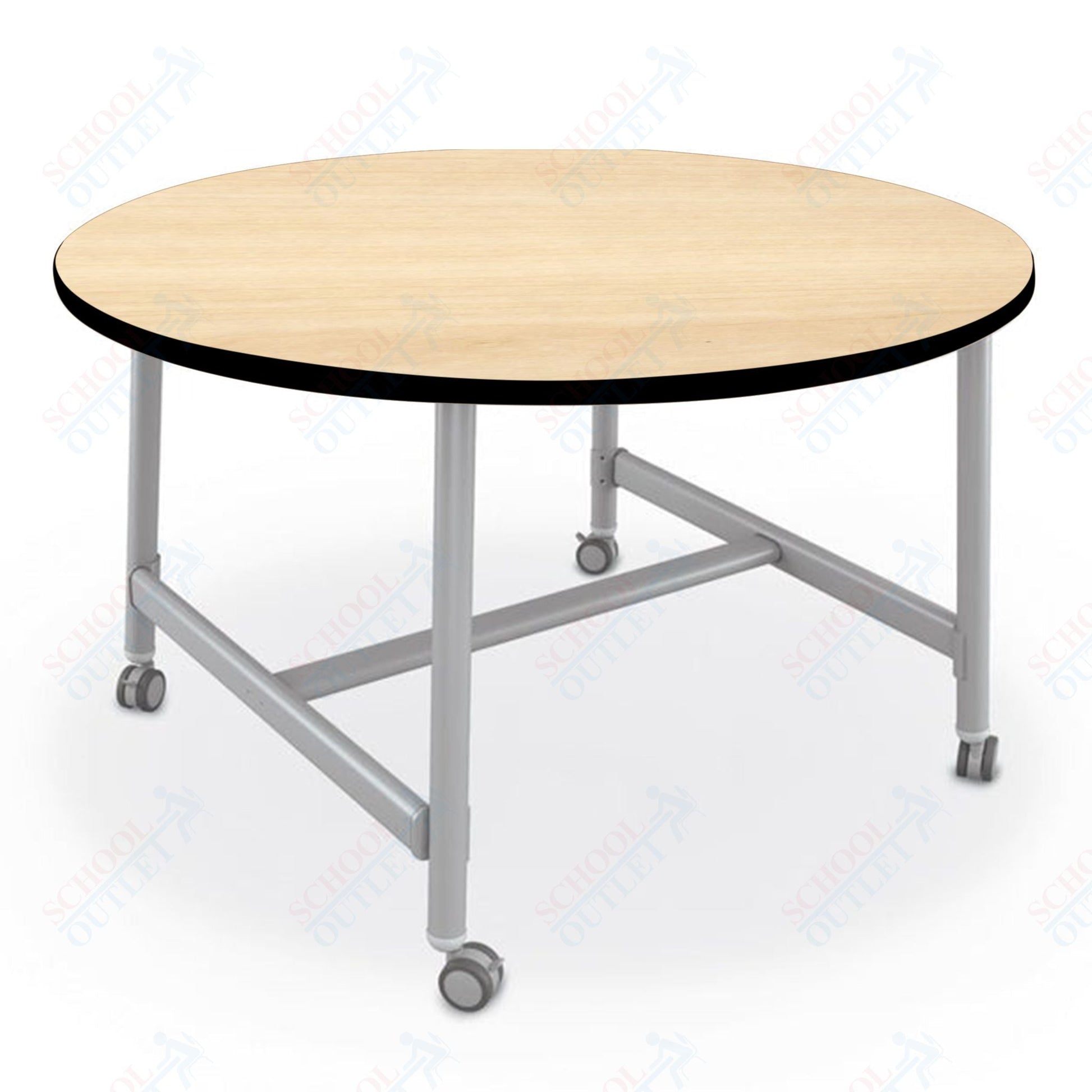 Mooreco Akt Table – 60" Round, Laminate Top, Fixed Height Available in 29"H, 36"H, or 42"H - SchoolOutlet