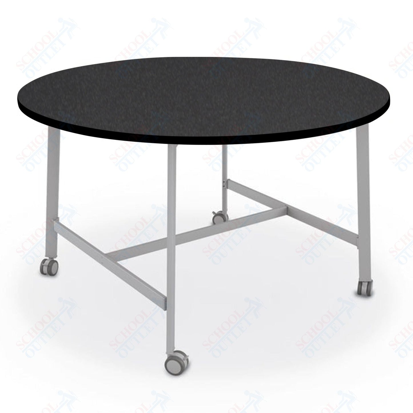 Mooreco Akt Table – 60" Round, Laminate Top, Fixed Height Available in 29"H, 36"H, or 42"H - SchoolOutlet