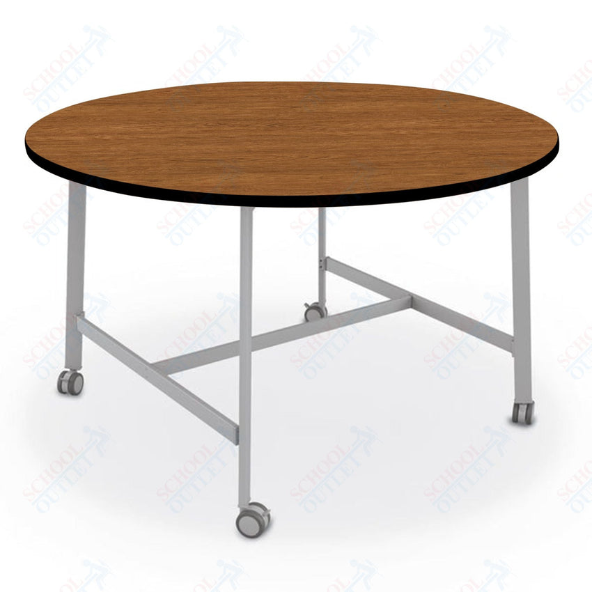 Mooreco Akt Table – 60" Round, Laminate Top, Fixed Height Available in 29"H, 36"H, or 42"H - SchoolOutlet