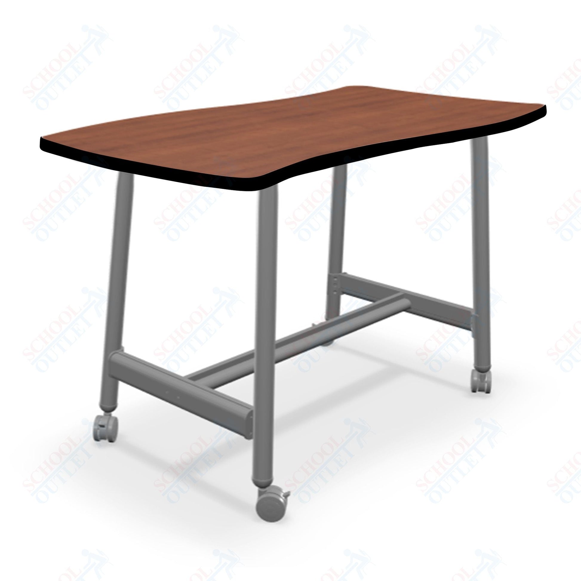 Mooreco Akt Table – Wavy Rectangle, Laminate Top, Fixed Height Available in 29"H, 36"H, or 42"H - SchoolOutlet