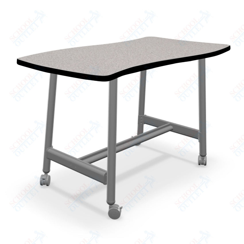 Mooreco Akt Table – Wavy Rectangle, Laminate Top, Fixed Height Available in 29"H, 36"H, or 42"H - SchoolOutlet